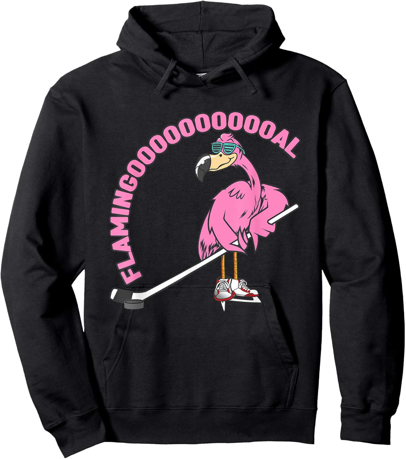 Flamingooooal Flamingo Men or Women Ice Hockey Hoodie - Hoodie | Black
