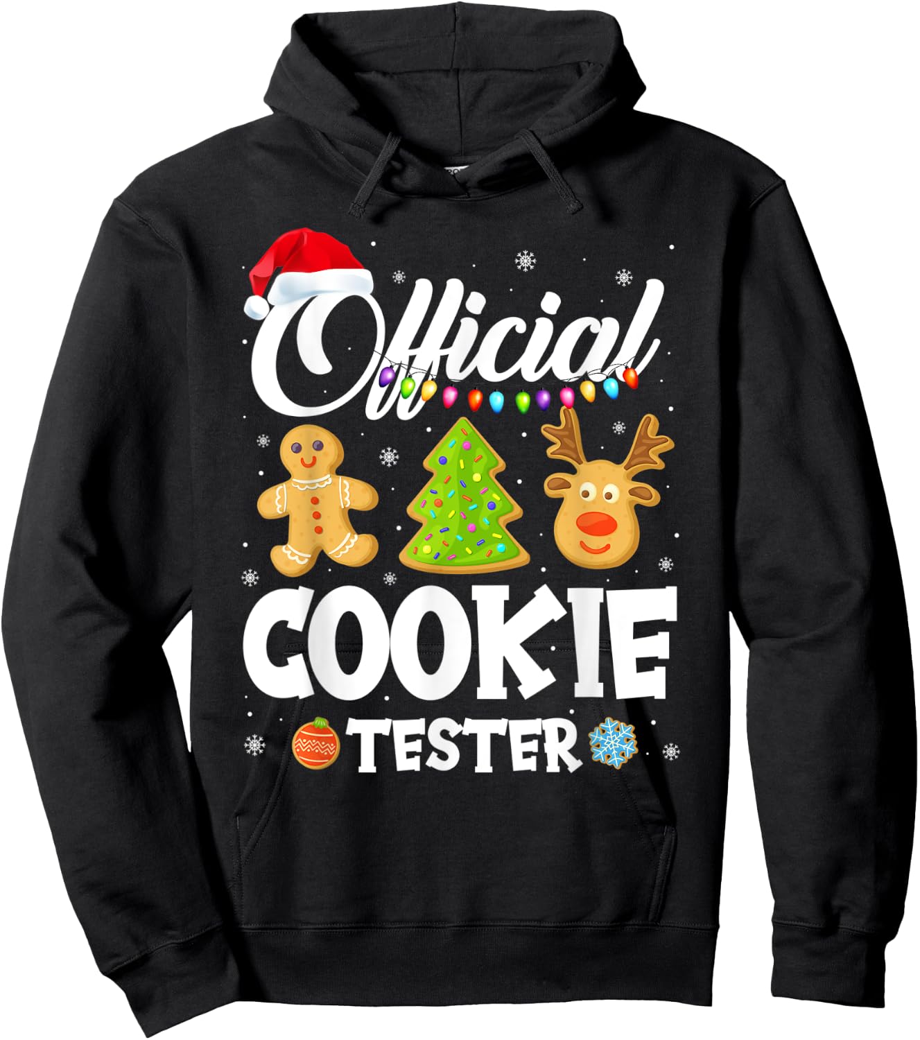 Official Cookie Tester Baking Crew Christmas Matching Family Hoodie - Hoodie | Black