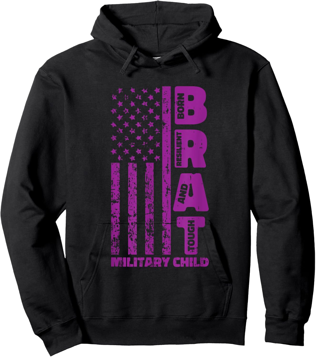 Military Child Boy Girls Brat Born Resilient And Tough Hoodie - Hoodie | Black