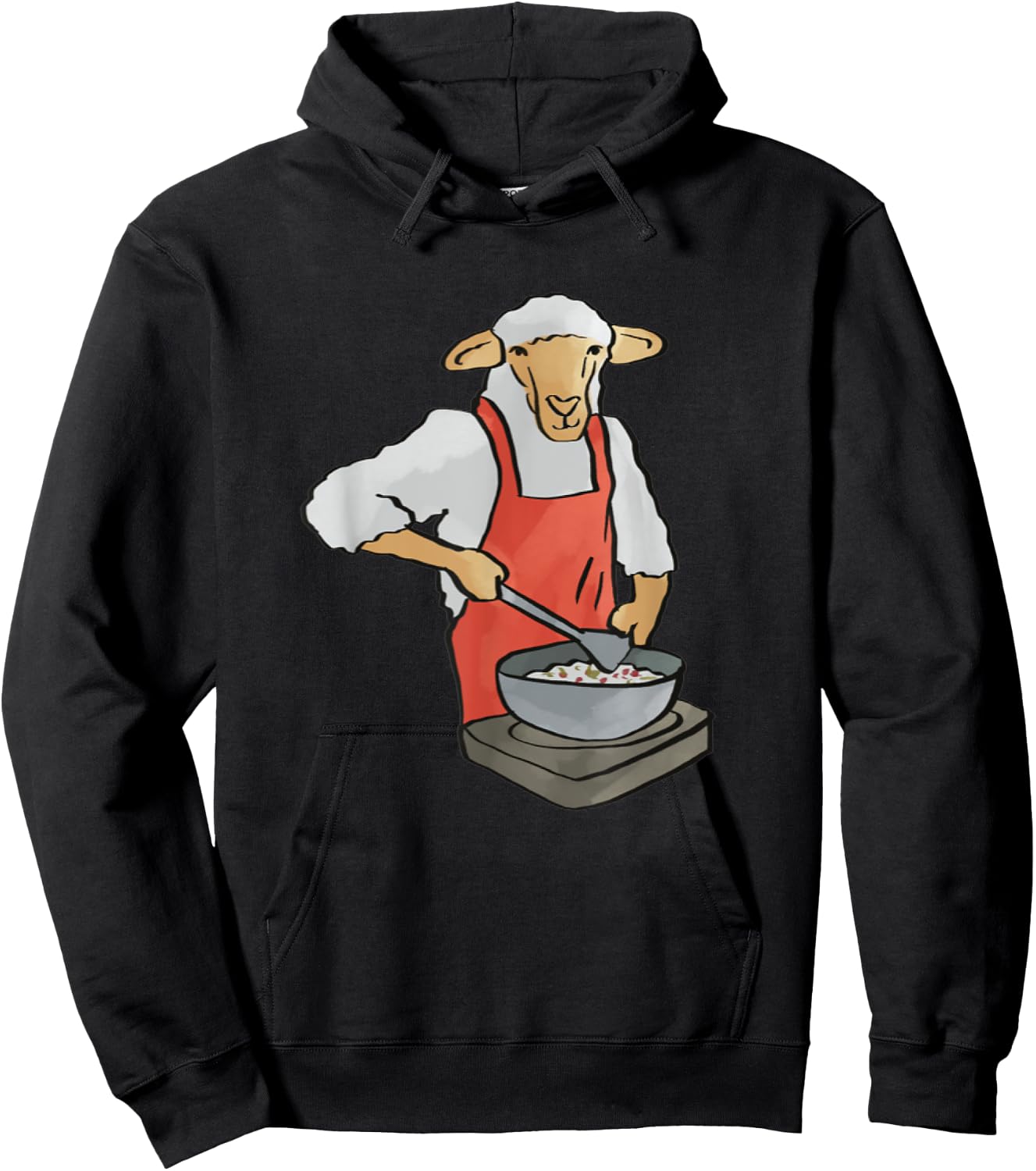 Lamb Cooking Funny Saying Cute Animal Hoodie - Hoodie | Black