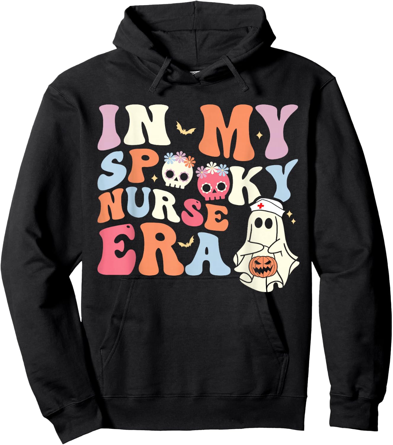 In My Spooky Nurse Era Halloween Groovy Witchy Spooky Nurse Hoodie - Hoodie | Black