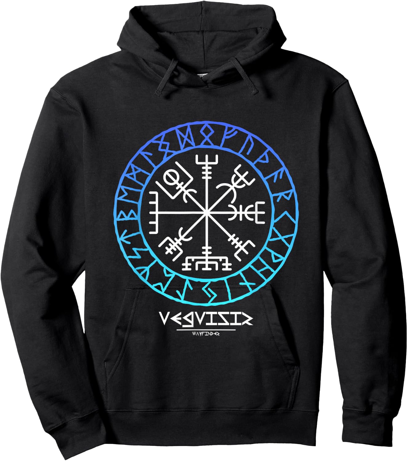 Viking symbol VEGVISIR Nordic symbol Celtic rune Hoodie - Hoodie | Black