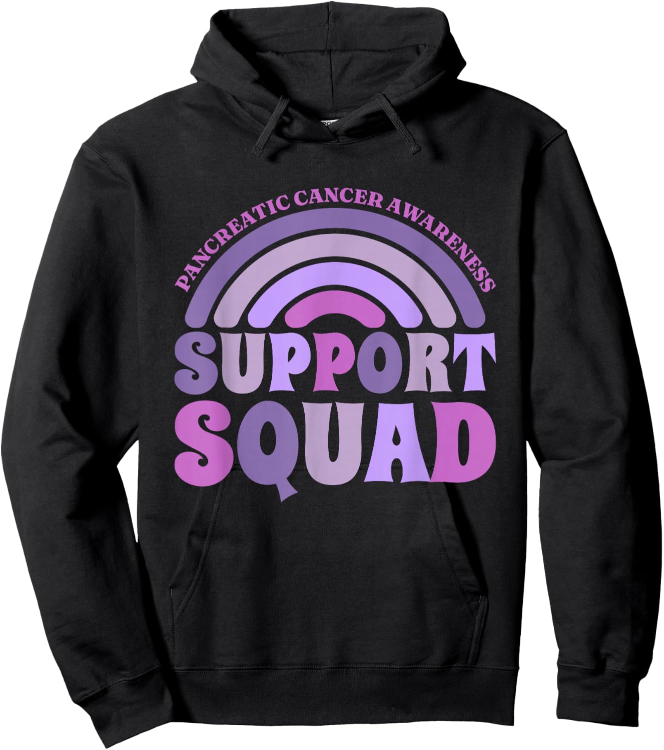 Support Squad Pancreatic Cancer Awareness, Pancreatic Cancer Hoodie - Hoodie | Black