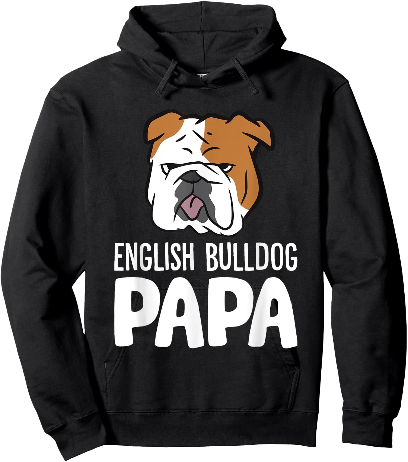 English Bulldog Dog Owner Dad Funny English Bulldog Papa Hoodie - Hoodie | Black