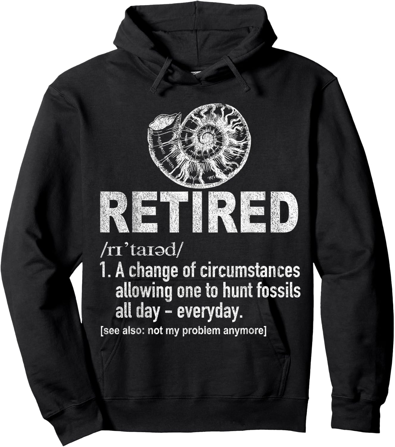 Funny Retired Definition Fossil Hunting Retirement Plan Hoodie - Hoodie | Black