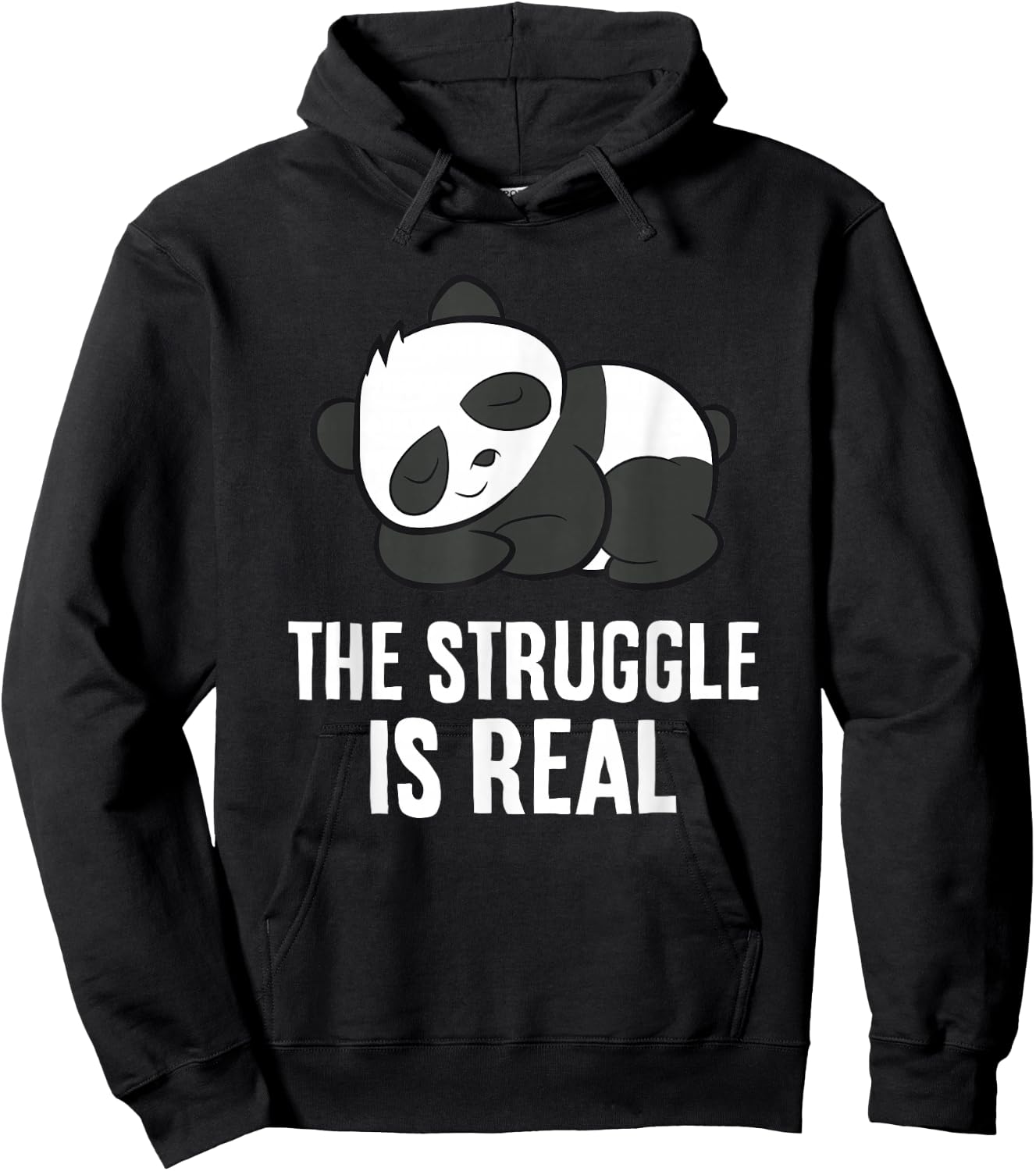 The Struggle Is Real Tired Panda Sleeping Panda Hoodie - Hoodie | Black