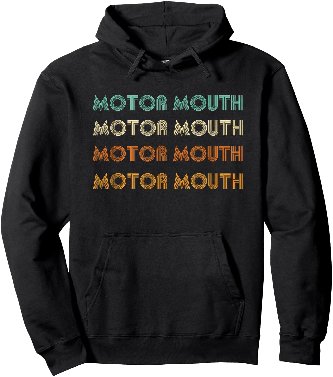 Motor Mouth, word art design, Vintage, retro style Hoodie - Hoodie | Black