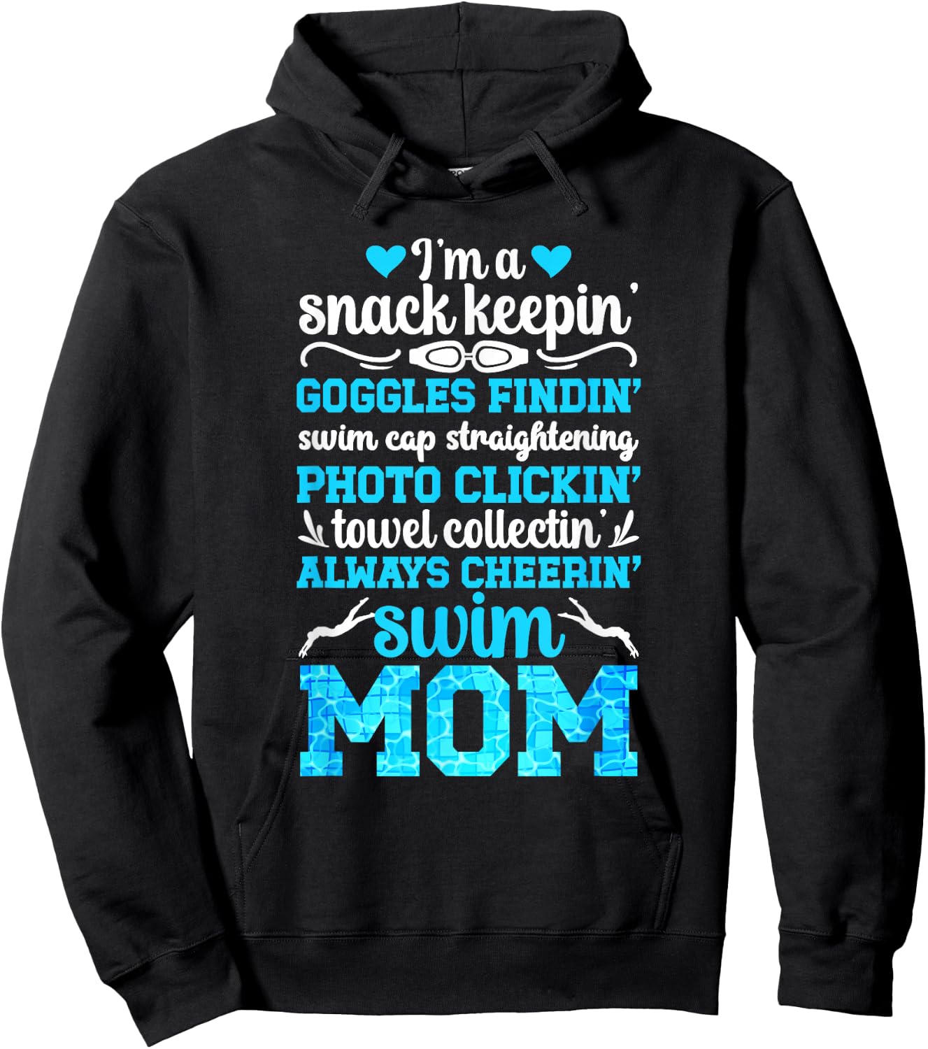 I'm A Swim Mom of A Swimmer Mom Swimming Mother Swim Mama Hoodie - Hoodie | Black