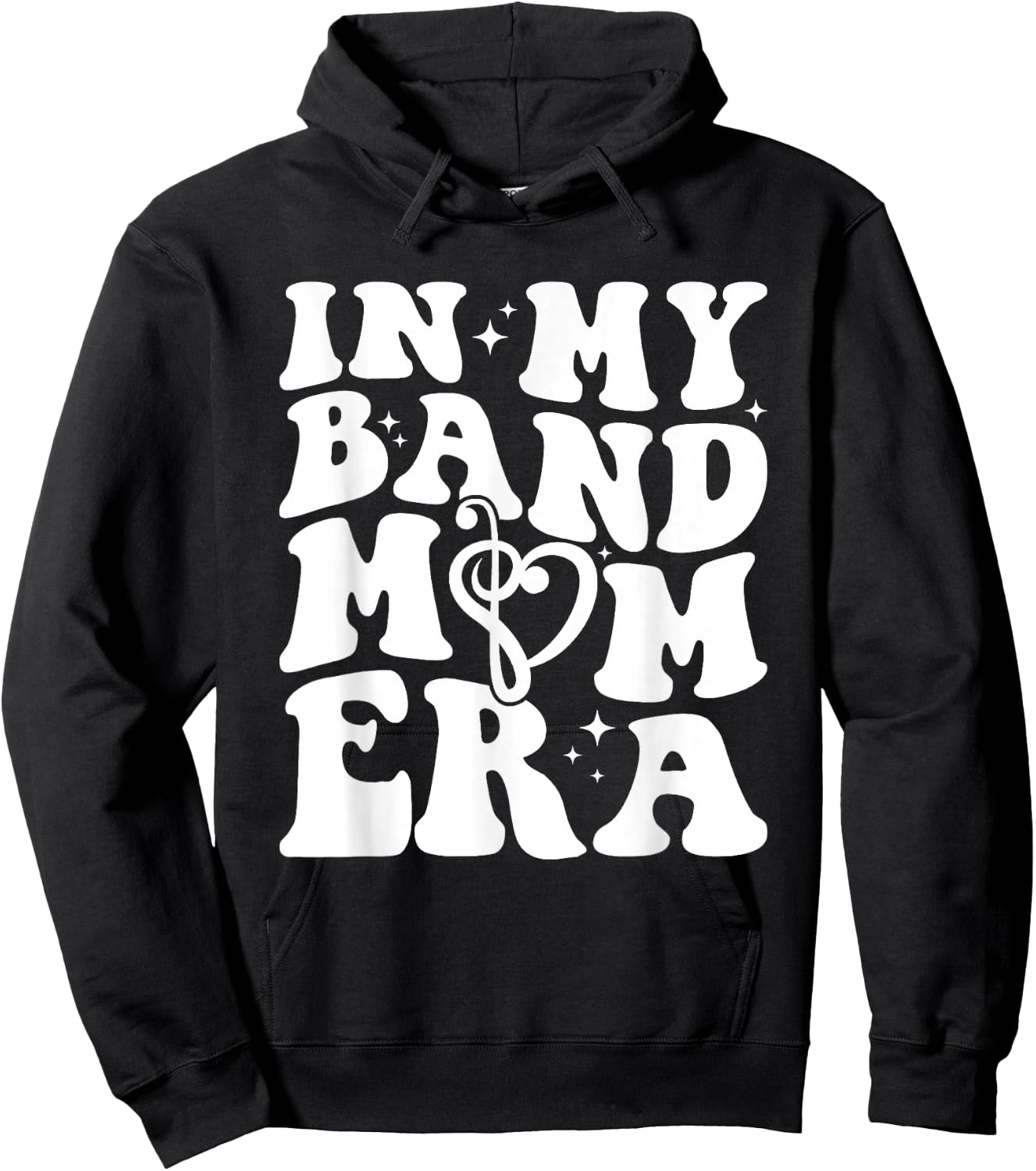 in My Band Mom Era Retro Groovy Funny Hoodie - Hoodie | Black
