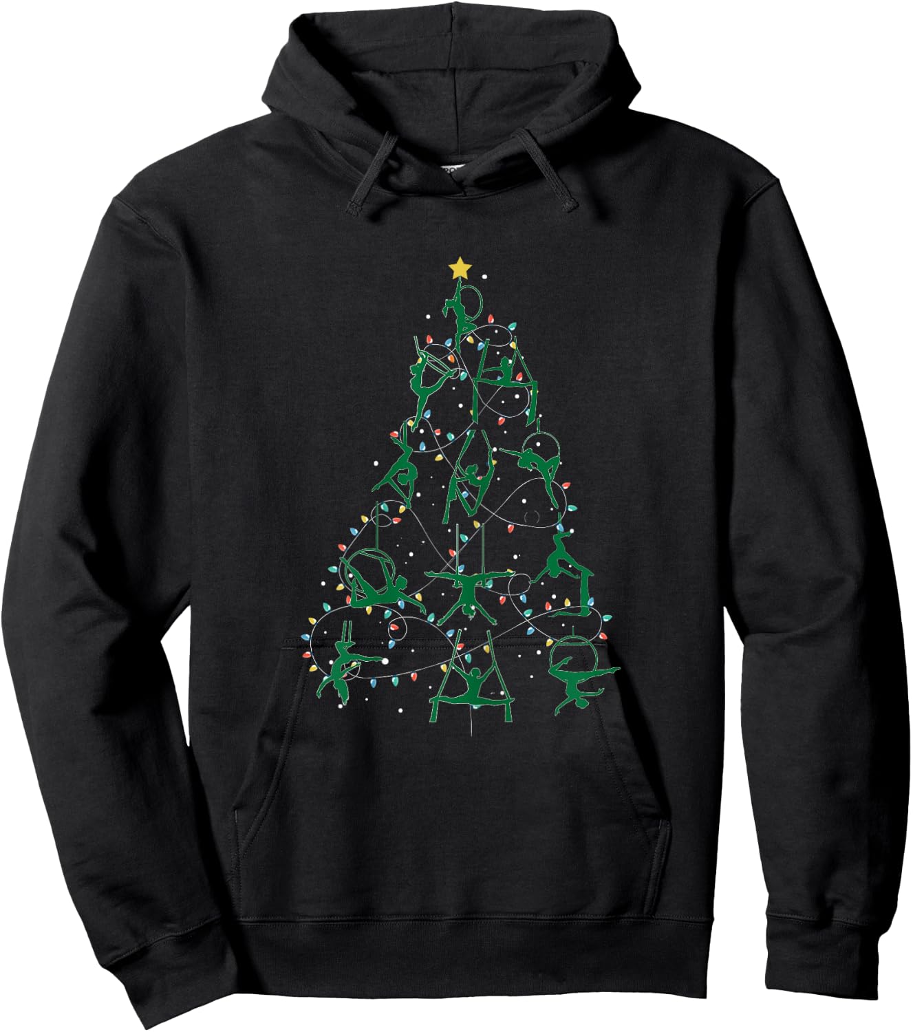 Holiday Christmas Aerial Tree Hoodie - Hoodie | Black