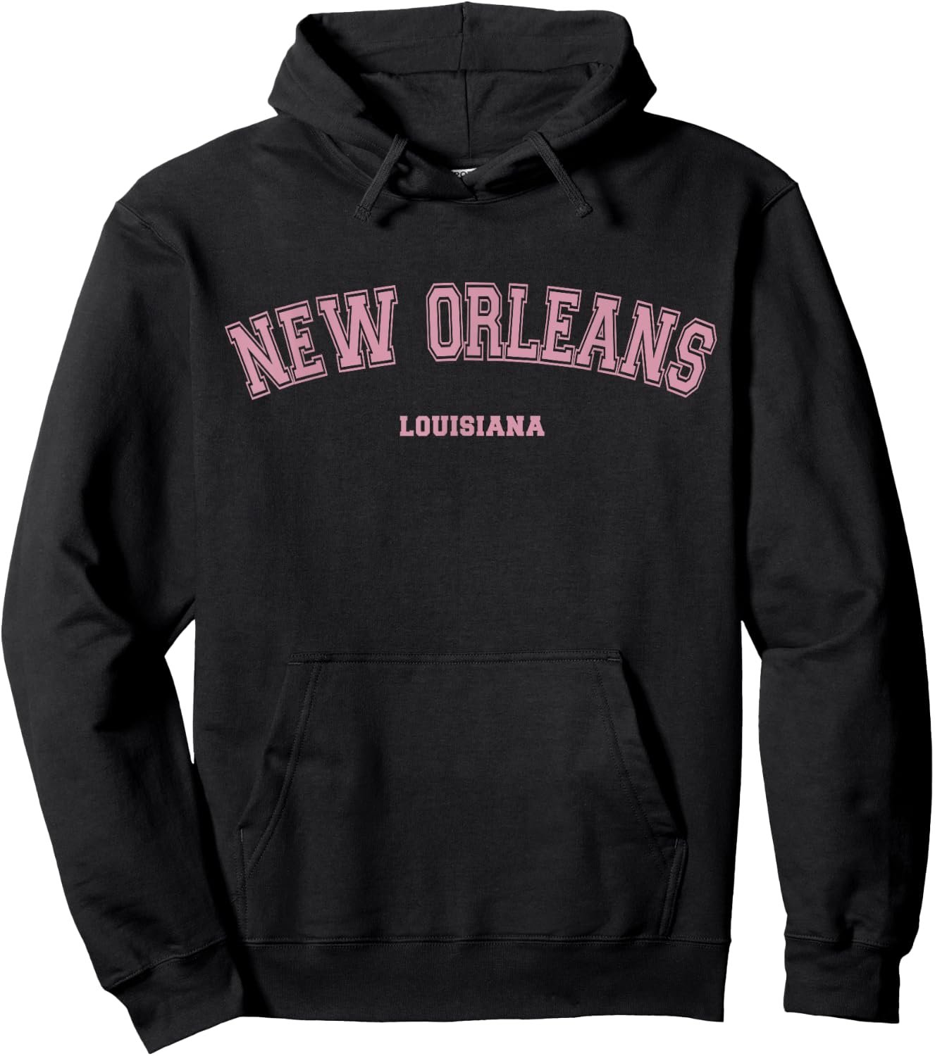 Pink New Orleans Louisiana LA Varsity Style on New Orleans Hoodie - Hoodie | Black