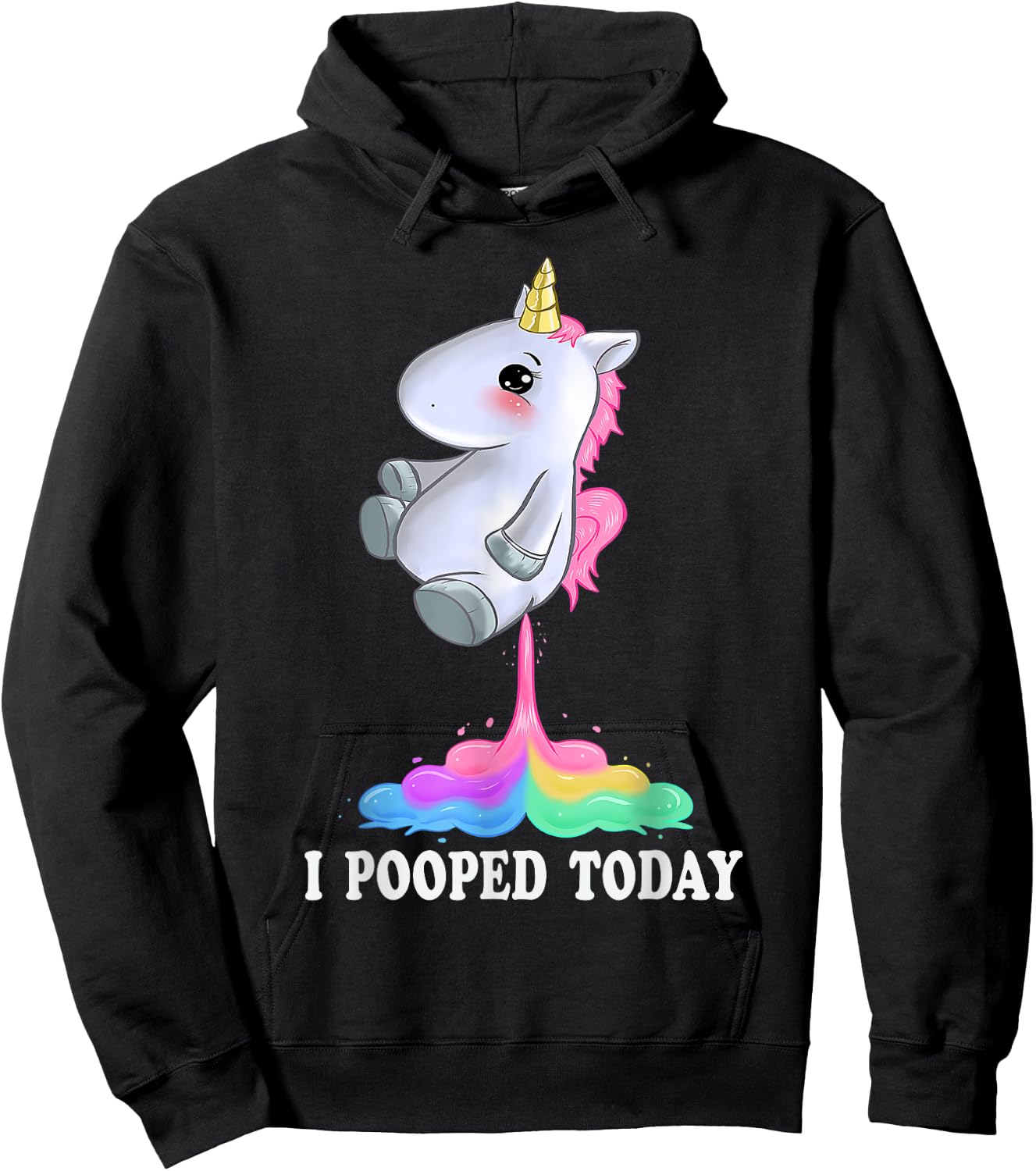 I Pooped Today Shirt With Funny Unicorn Hoodie - Hoodie | Black