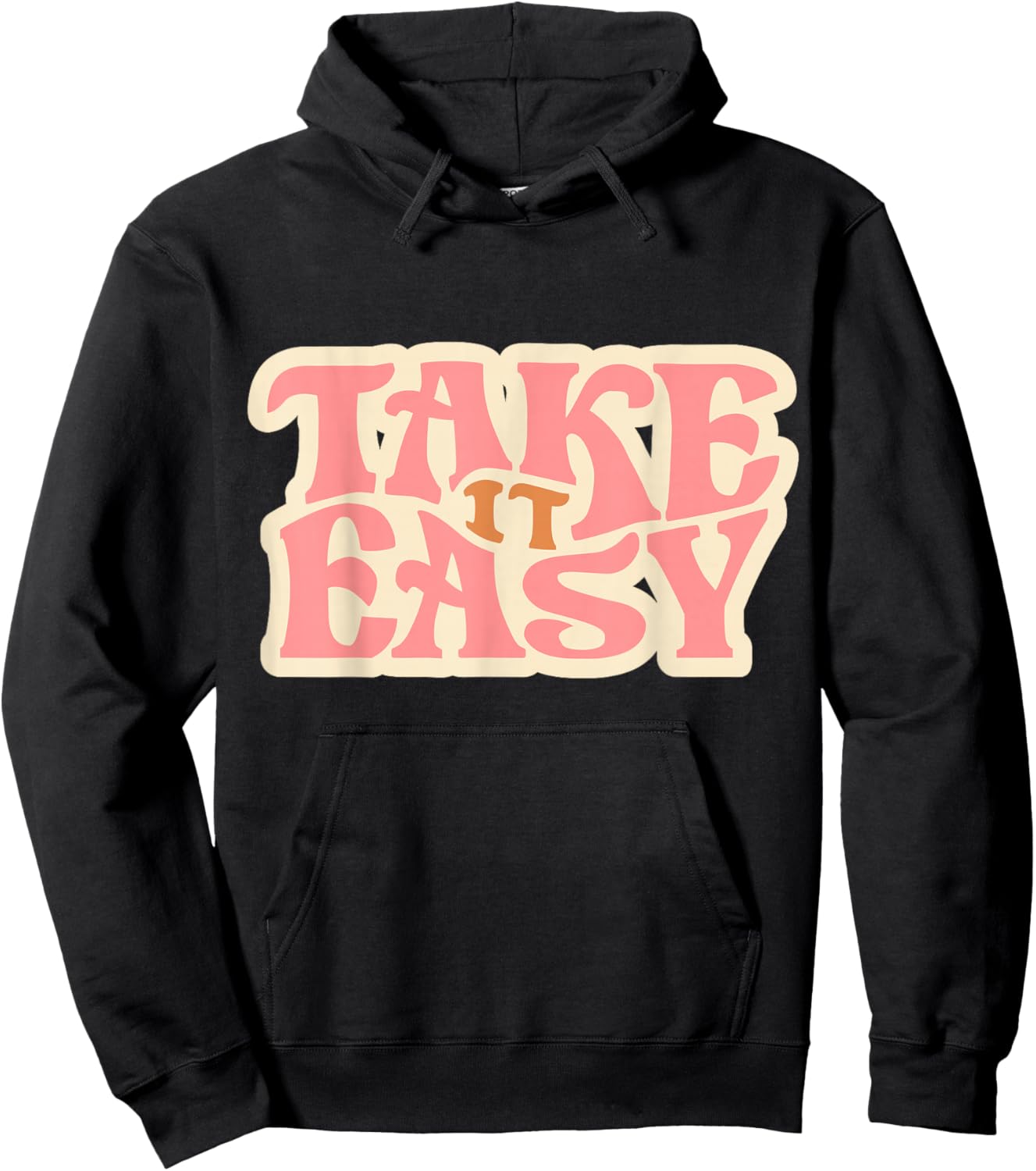Take it Easy Retro Distressed 70s Gift Take It Easy Hoodie - Hoodie | Black