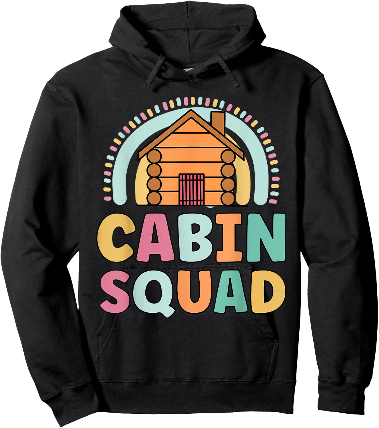 Cabin Squad Funny Matching For Girls Log Cabin Summer Hoodie - Hoodie | Black