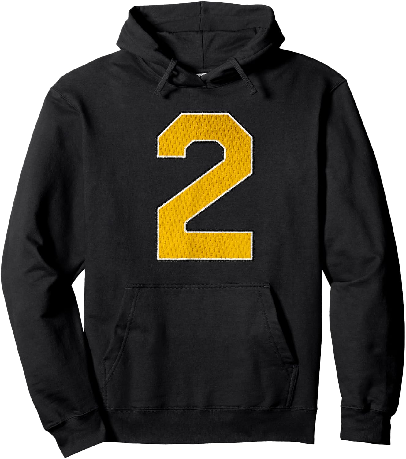 Gold Number 2 Athlete Sports Jersey Supporter Fanwear Hoodie - Hoodie | Black