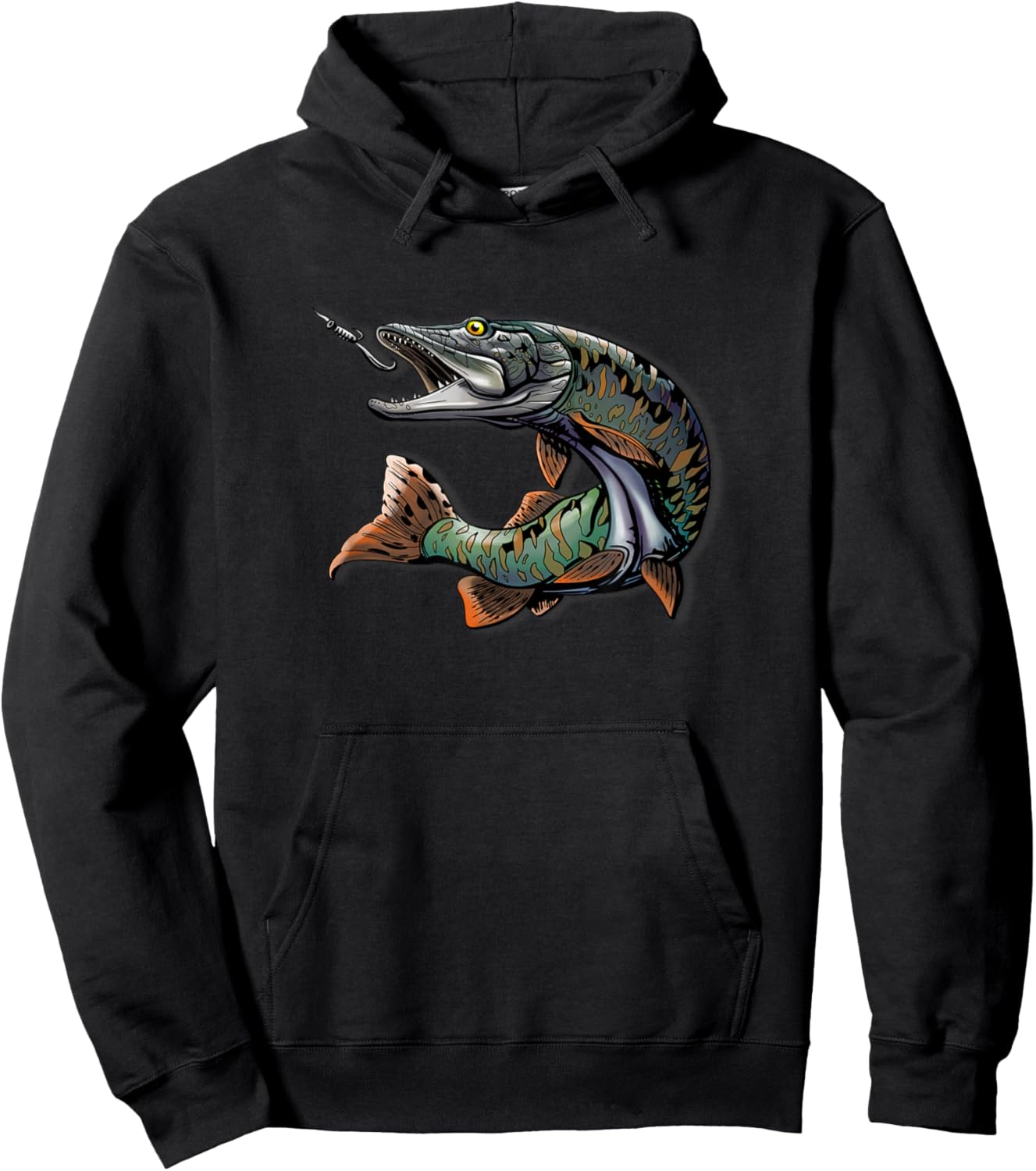 Musky Fishing Fisherman Hoodie - Hoodie | Black