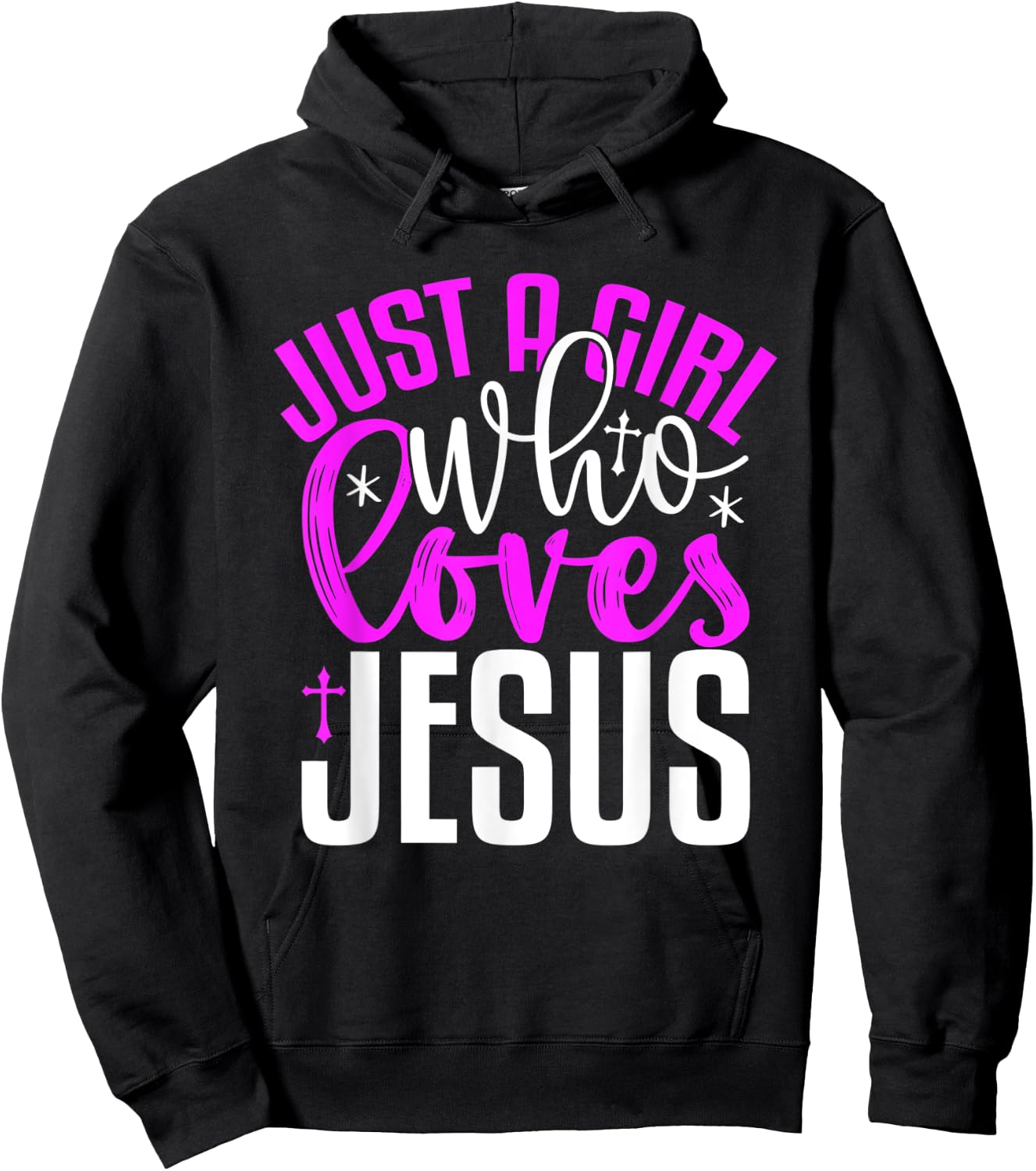 Just A Girl Who Loves Jesus Purple And White Hoodie - Hoodie | Black