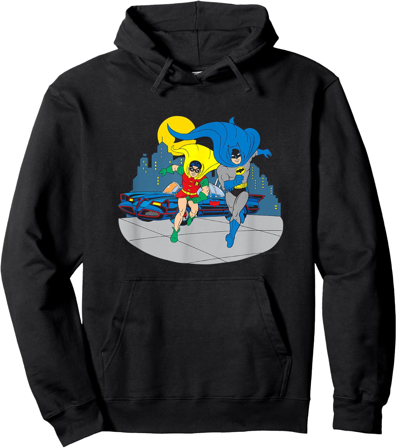 Batman and Robin Midnight Gotham Retro Vintage Comic Run Hoodie - Hoodie | Black