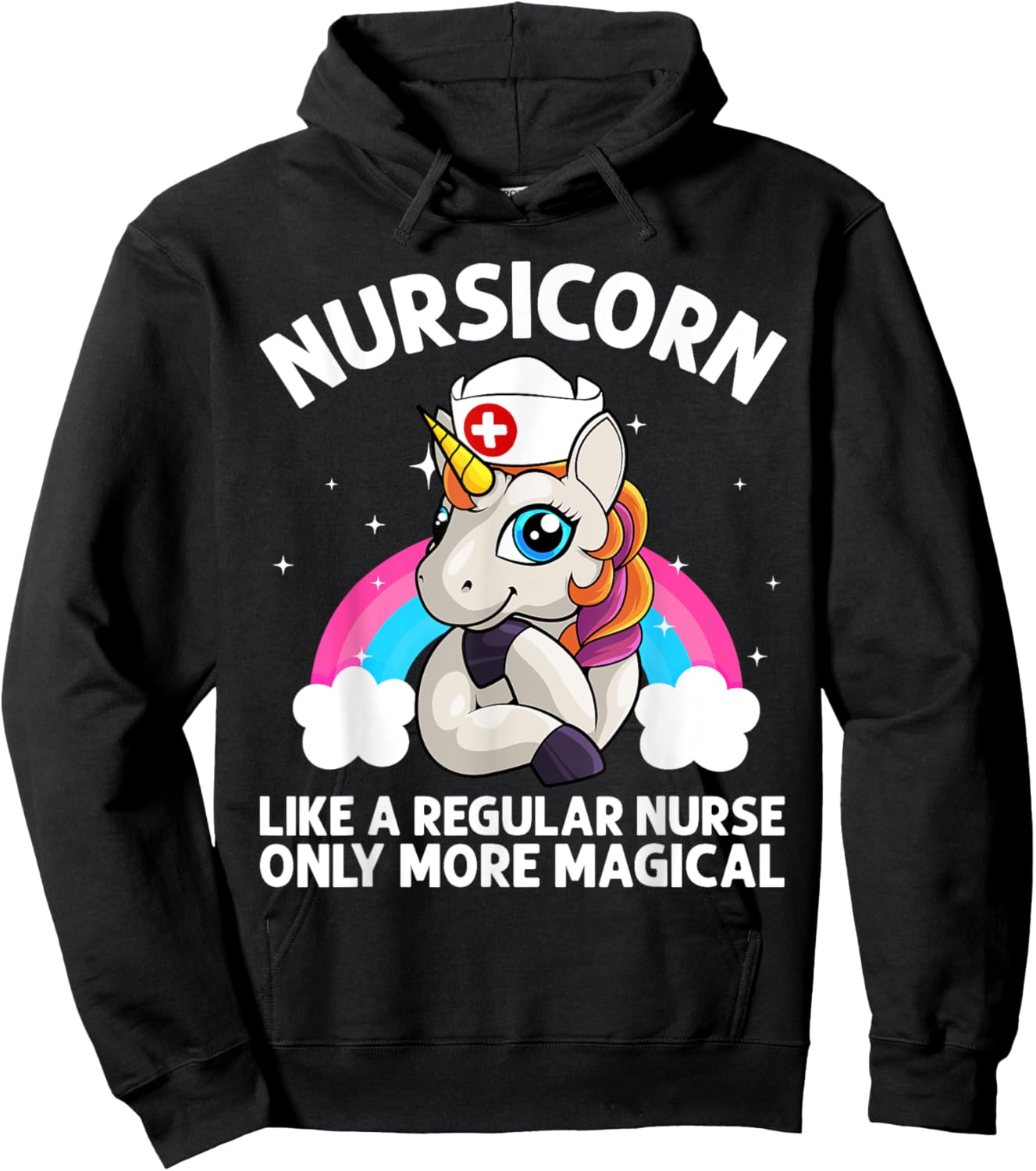 Cool Nurse Women Unicorn Medical Nurses RN Nursing Hoodie - Hoodie | Black