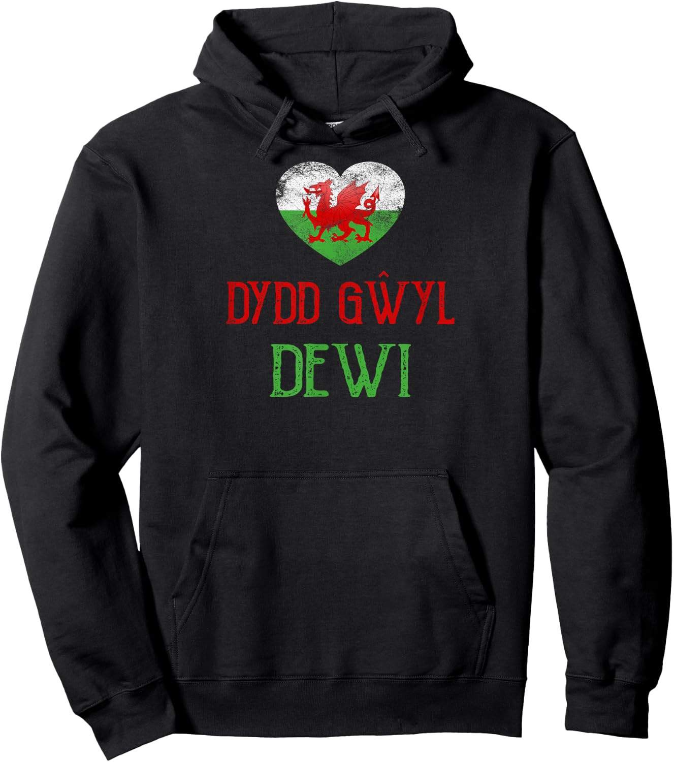 Dydd Gwyl Dewi St Davids Day Cymru Dragon Kids Top Hoodie - Hoodie | Black