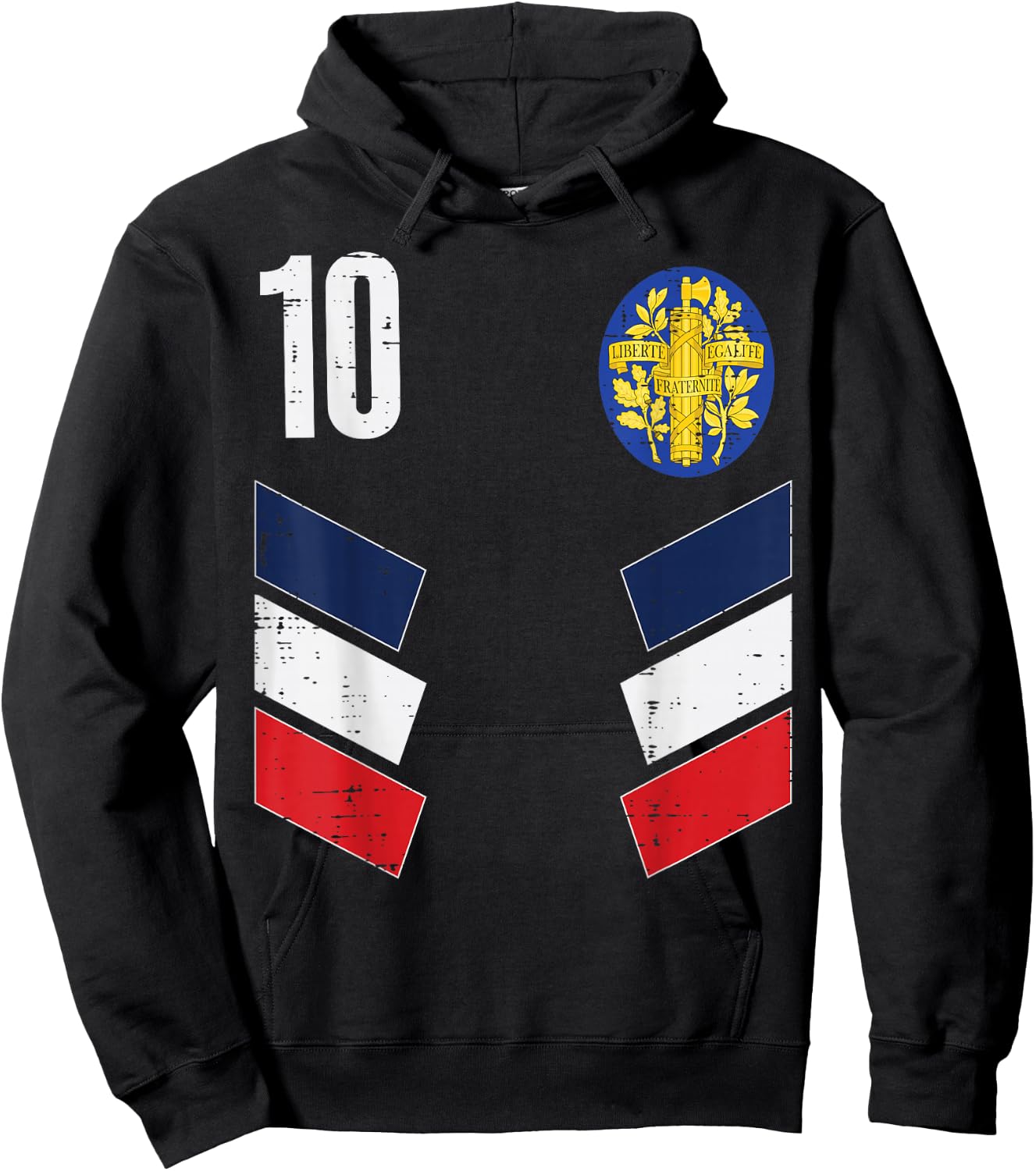 France Number 10 French Soccer Men Women Boys Girls Kids Hoodie - Hoodie | Black