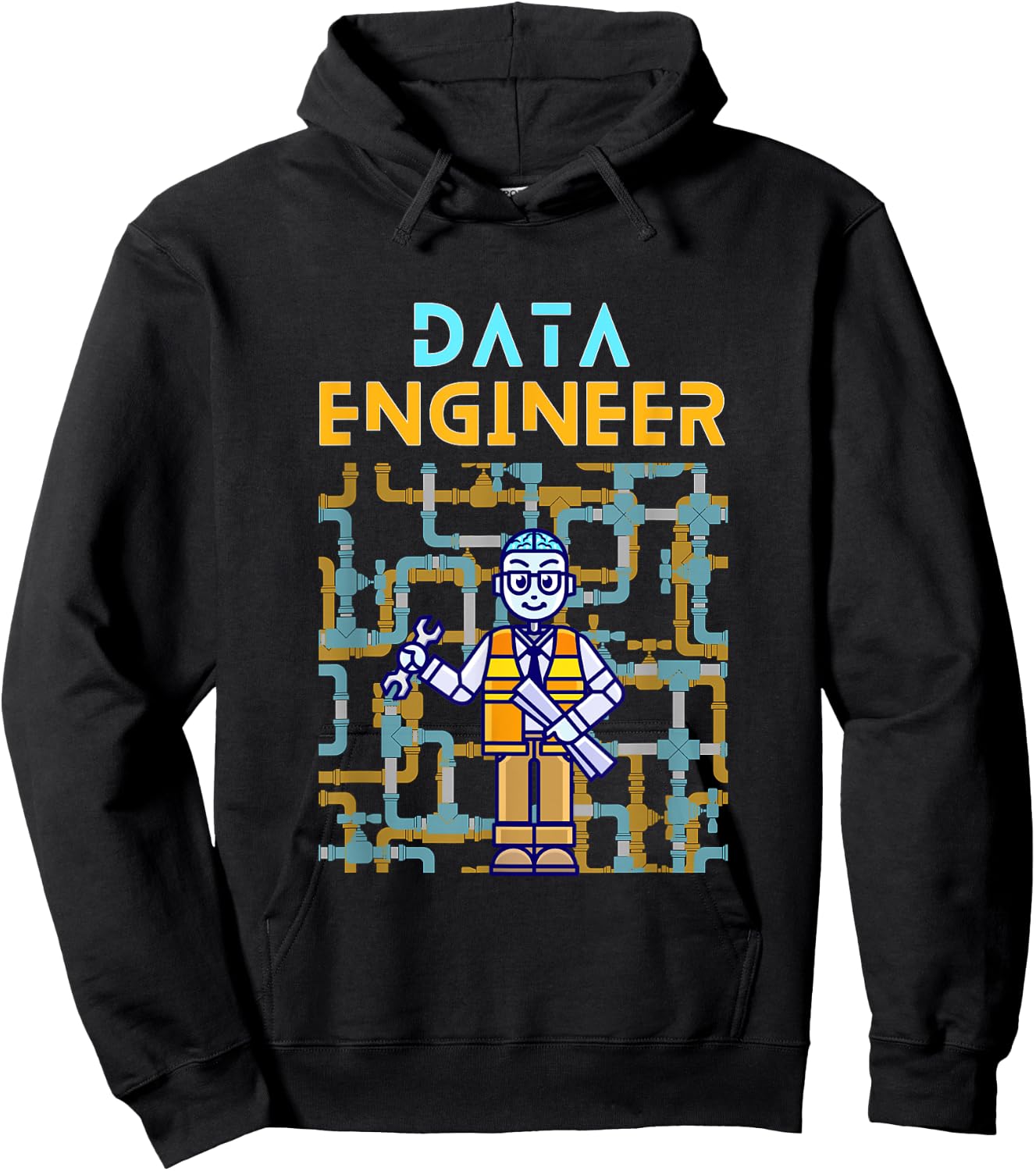 Data Engineer Data Analyst ETL Power BI Data Lake Warehouse Hoodie - Hoodie | Black