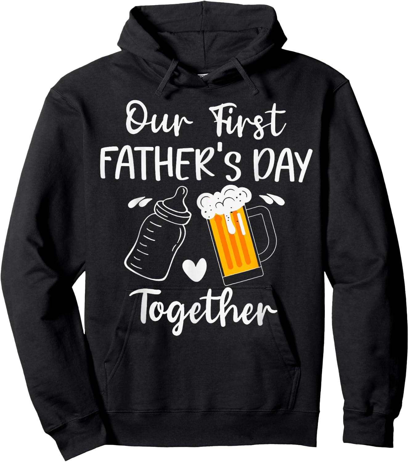 Our First Father's Day Milk Vs Beer Together Hoodie - Hoodie | Black
