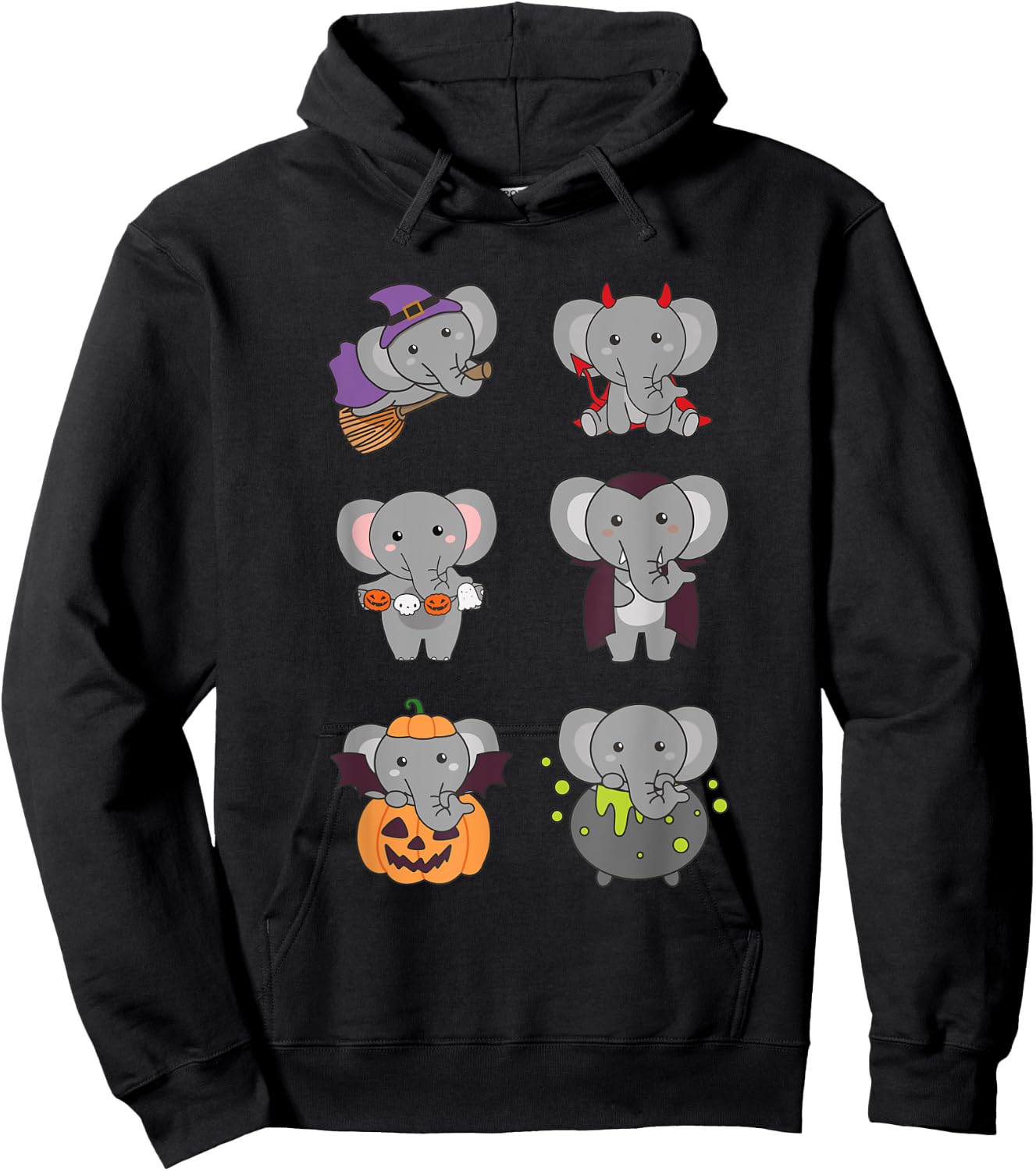 Elephant Halloween Costume Elephant Halloween Hoodie - Hoodie | Black