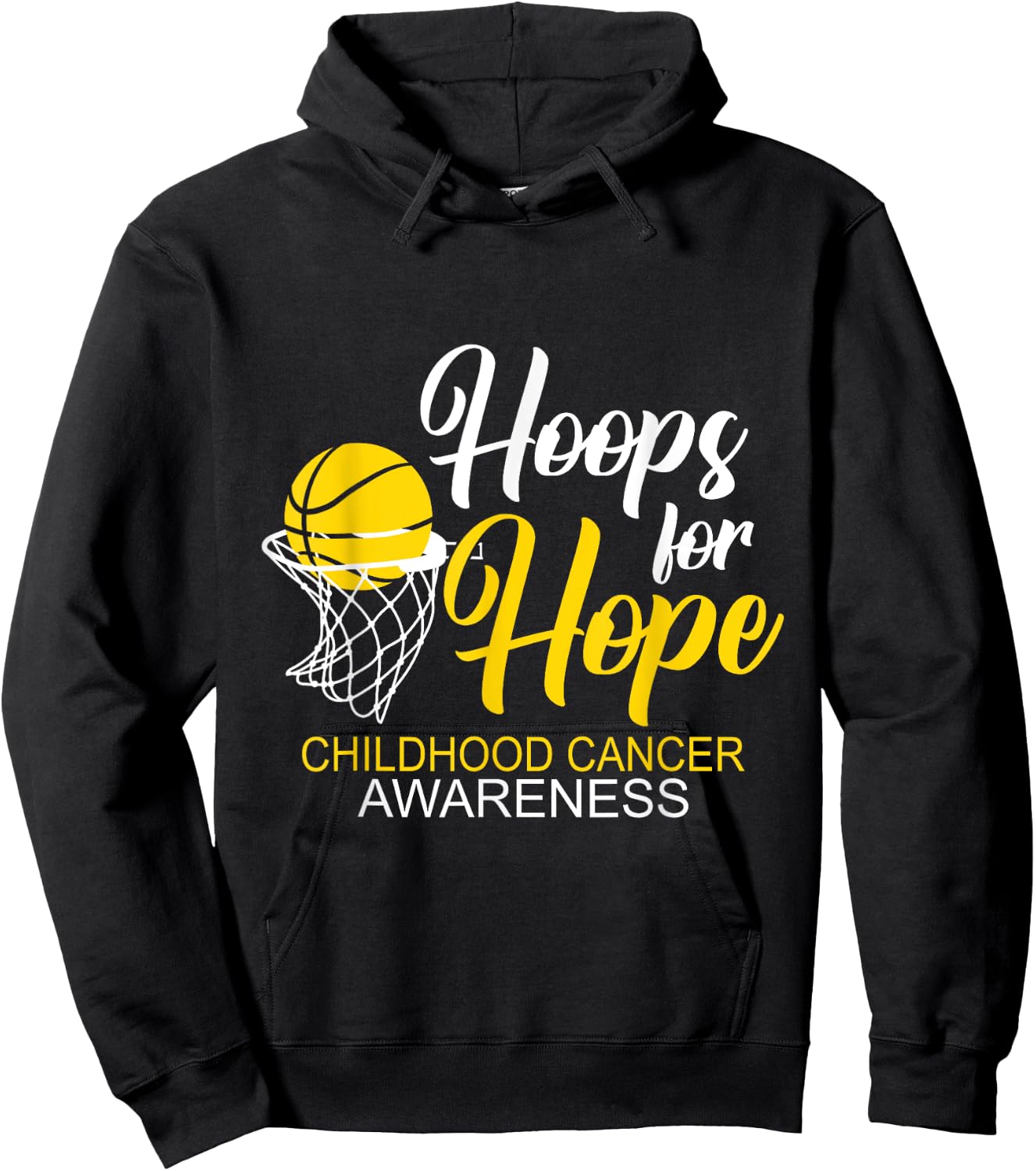 Hoops For Hope Basketball Player Childhood Cancer Awareness Hoodie - Hoodie | Black