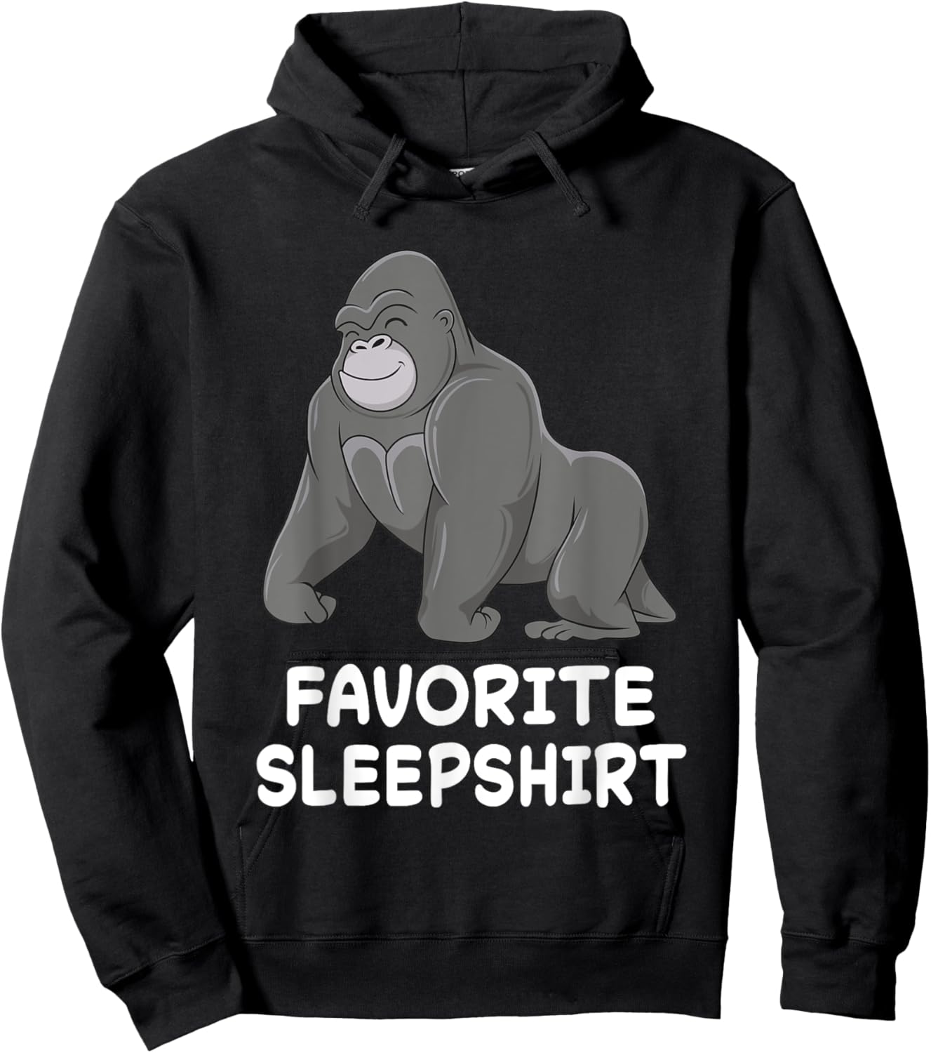 Gorilla Monkey Gorillas Nap Sleeping Sleep Pajama Nightgown Hoodie - Hoodie | Black