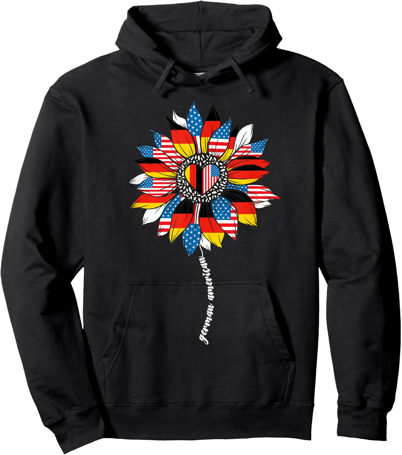 Half German And American Germany Usa Flag Girl Deutschland Hoodie - Hoodie | Black