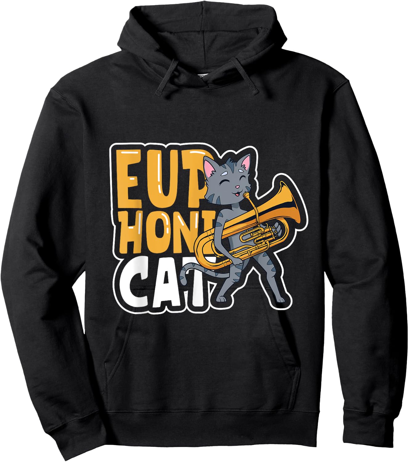 Euphonicat - Cat with euphonium Hoodie - Hoodie | Black