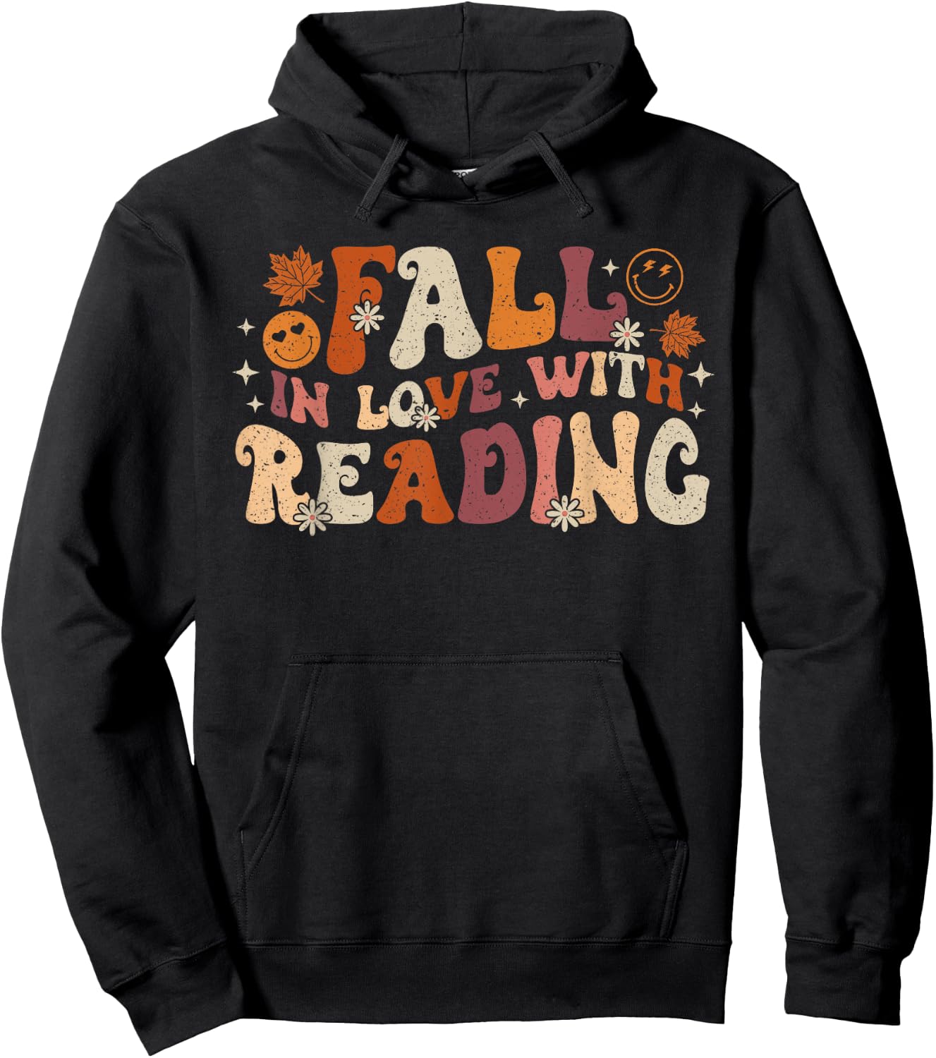 Fall In Love With Reading Autum Thanksgiving Teacher Kids Hoodie - Hoodie | Black