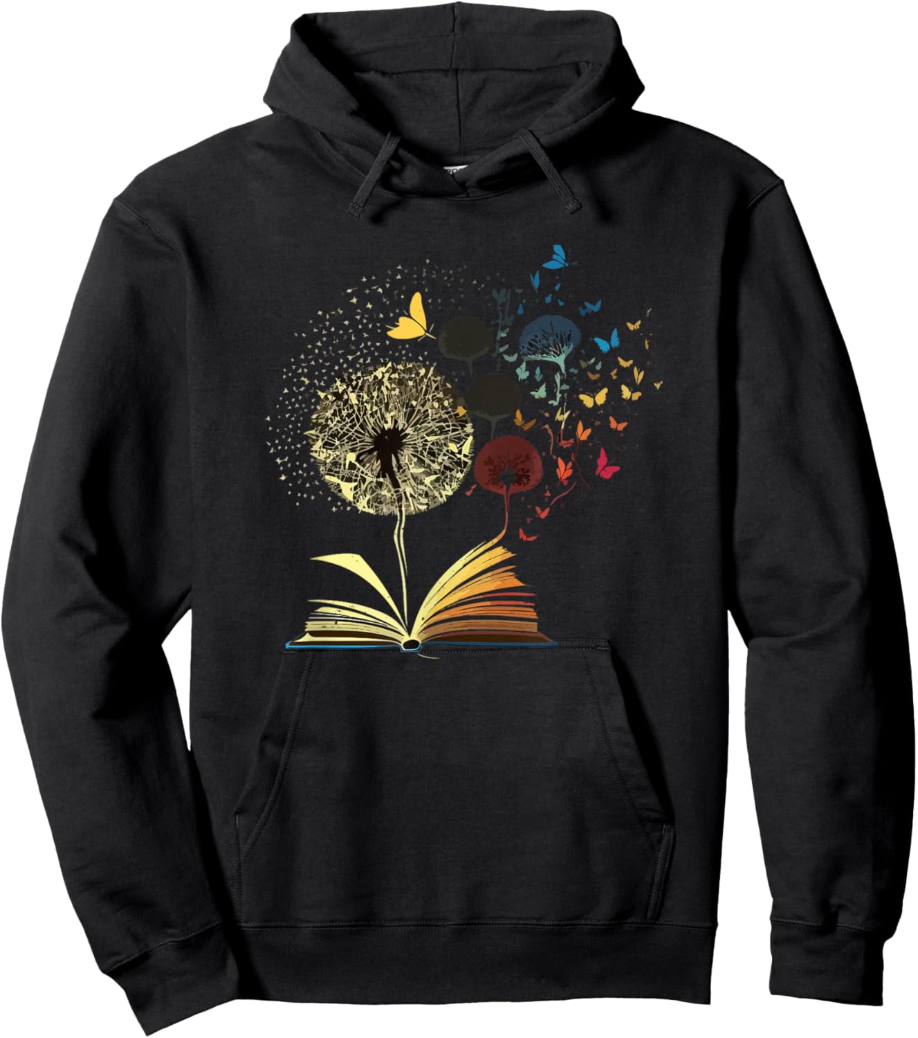 Dandelion Book Funny Bookworm Reading Lovers Nerd Geek Humor Hoodie - Hoodie | Black