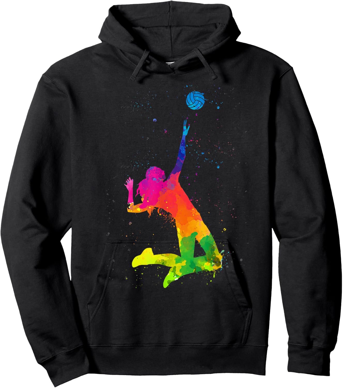 Funny Volleyball Art Men Boy Girl Volleyball Lover Hoodie - Hoodie | Black
