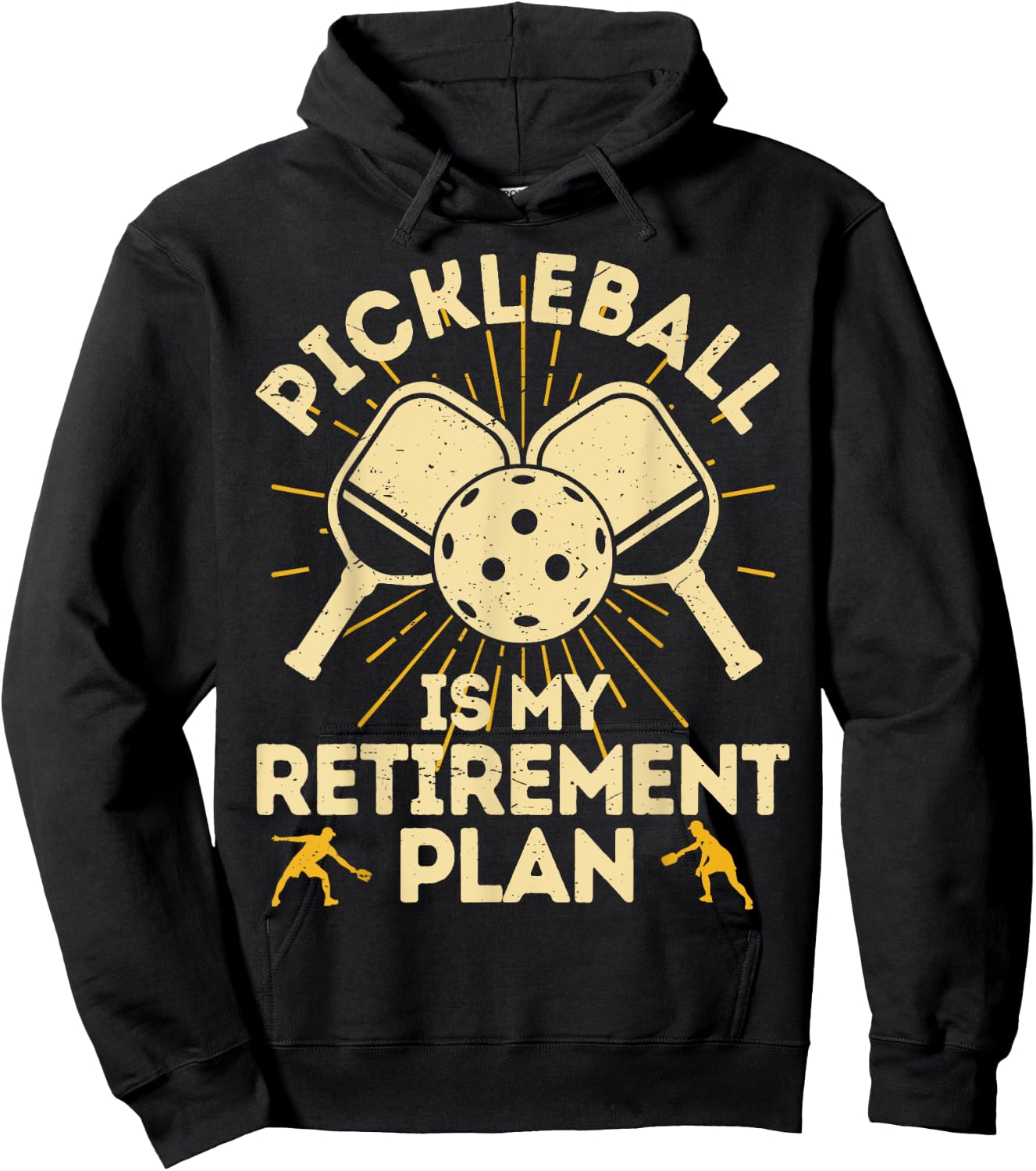 Funny Pickleball My Retirement Plan Vintage Women Player Hoodie - Hoodie | Black