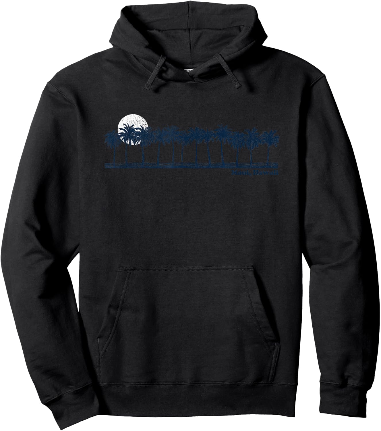 Maui Vintage 70s Retro Throwback Design Hoodie - Hoodie | Black