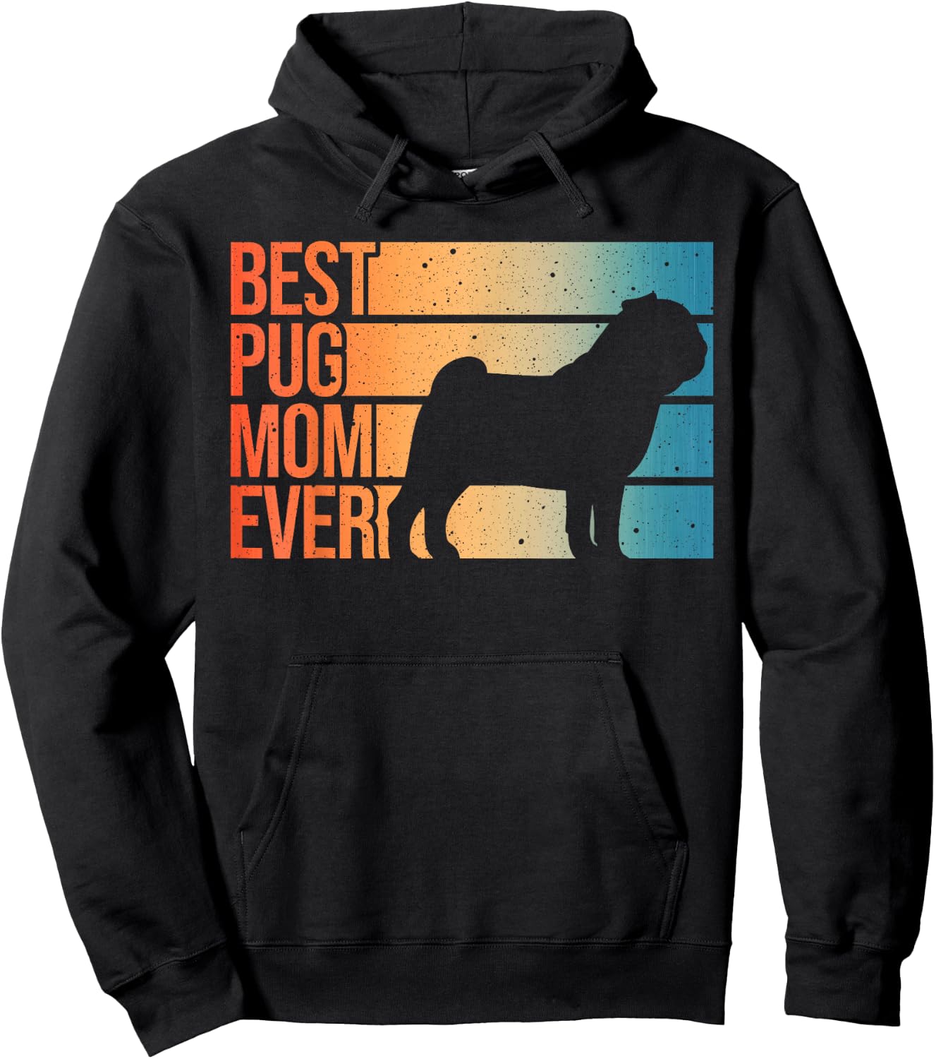 Cute Pug Art For Mom Women Breed Pet Dog Puppy Pug Lovers Hoodie - Hoodie | Black