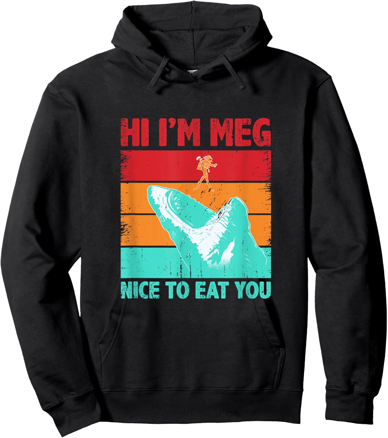 Nice To Eat You Shark Saying Shark Costume Funny Shark Lover Hoodie - Hoodie | Black