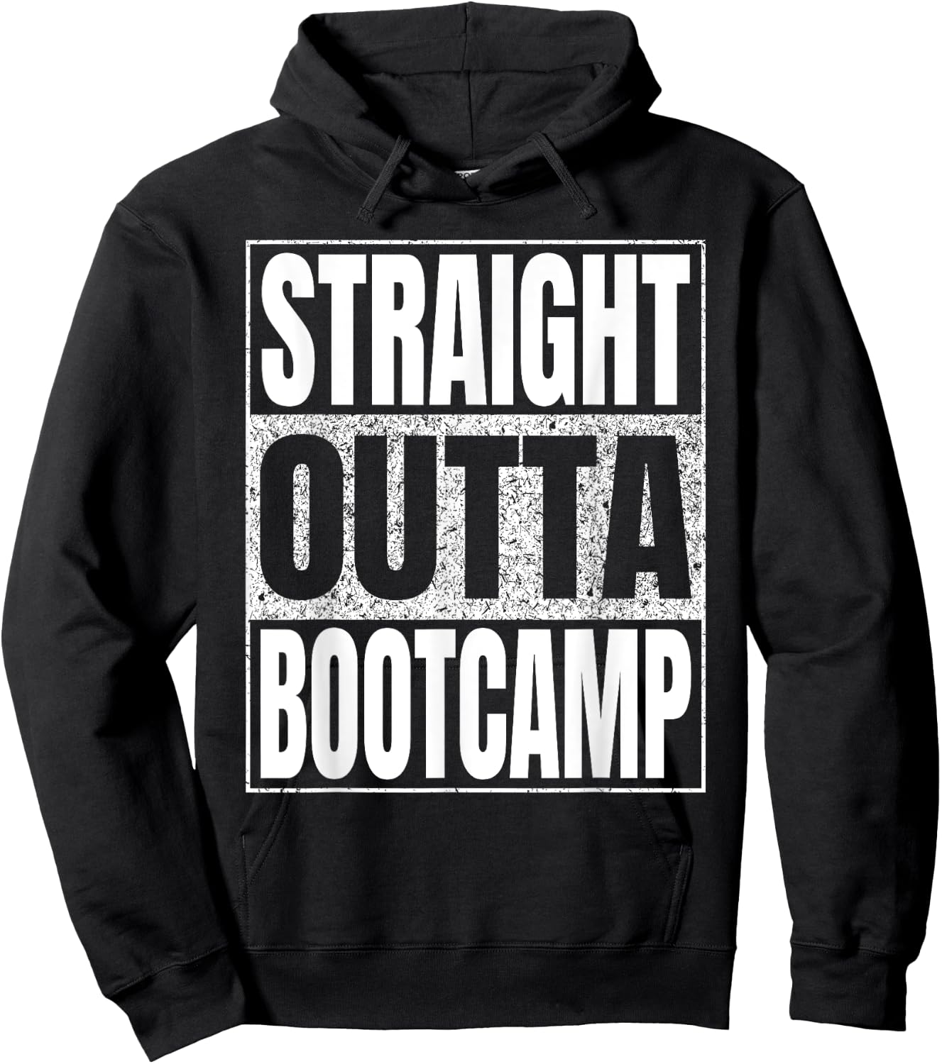 Straight Outta Bootcamp Military Retro Funny Hoodie - Hoodie | Black