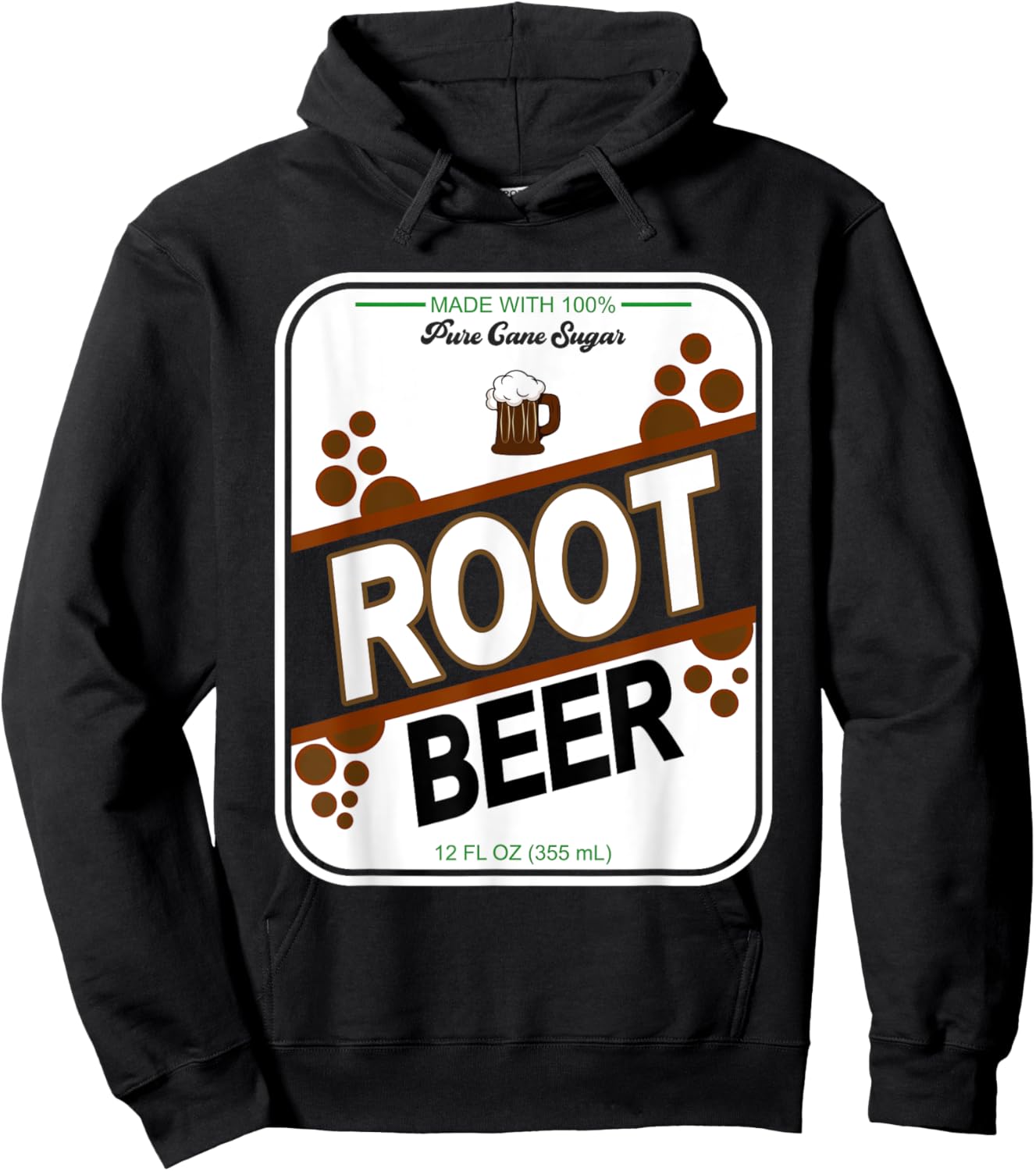 Retro Style ROOT BEER Costume Halloween Hoodie - Hoodie | Black