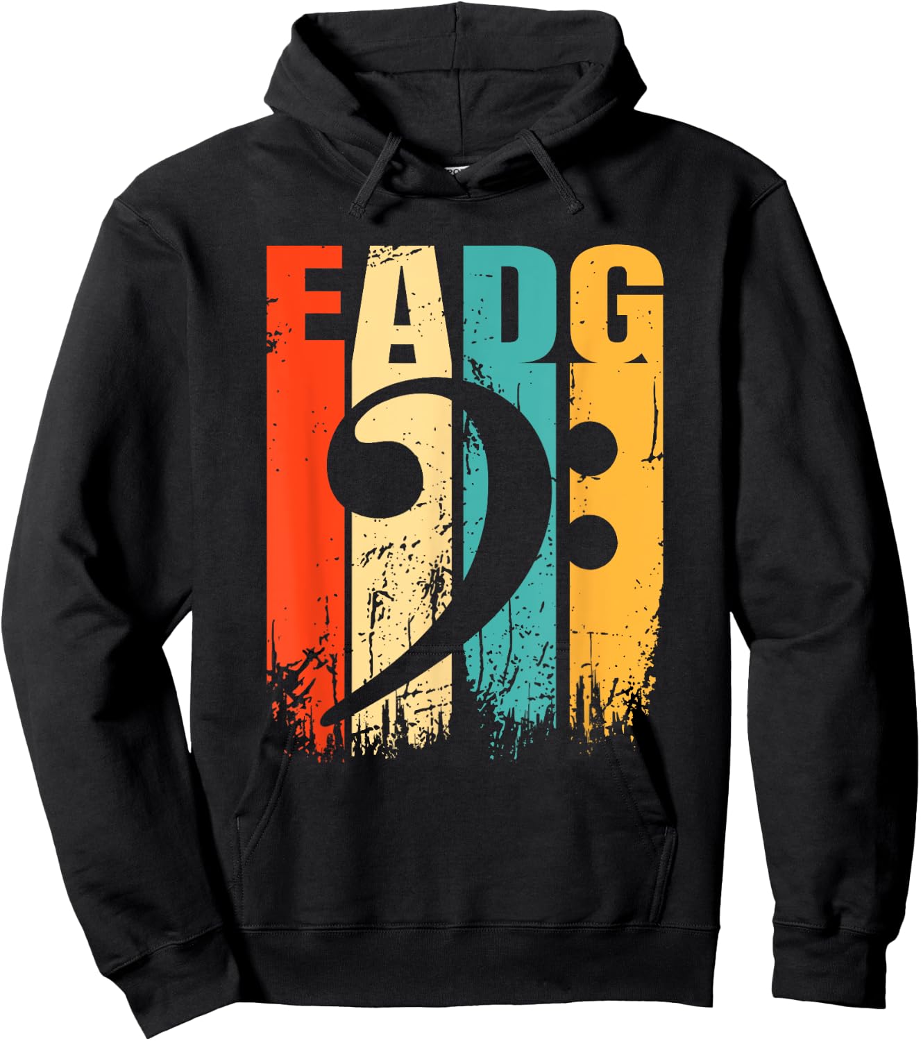 Retro Bass EADG Bass Key Bassist Hoodie - Hoodie | Black
