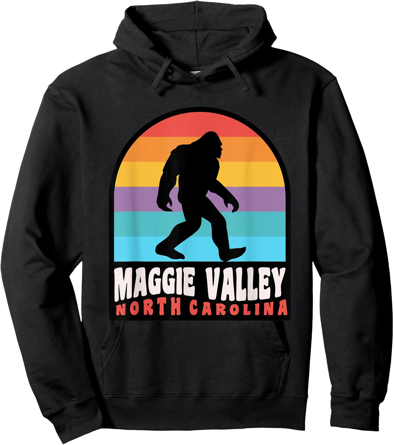 Maggie Valley NC Bigfoot Sasquatch Great Smoky Mountains Hoodie - Hoodie | Black