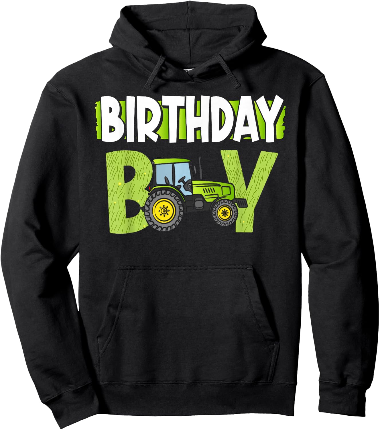 Birthday Boy Family Matching Tractors Farm Trucks Bday Hoodie - Hoodie | Black