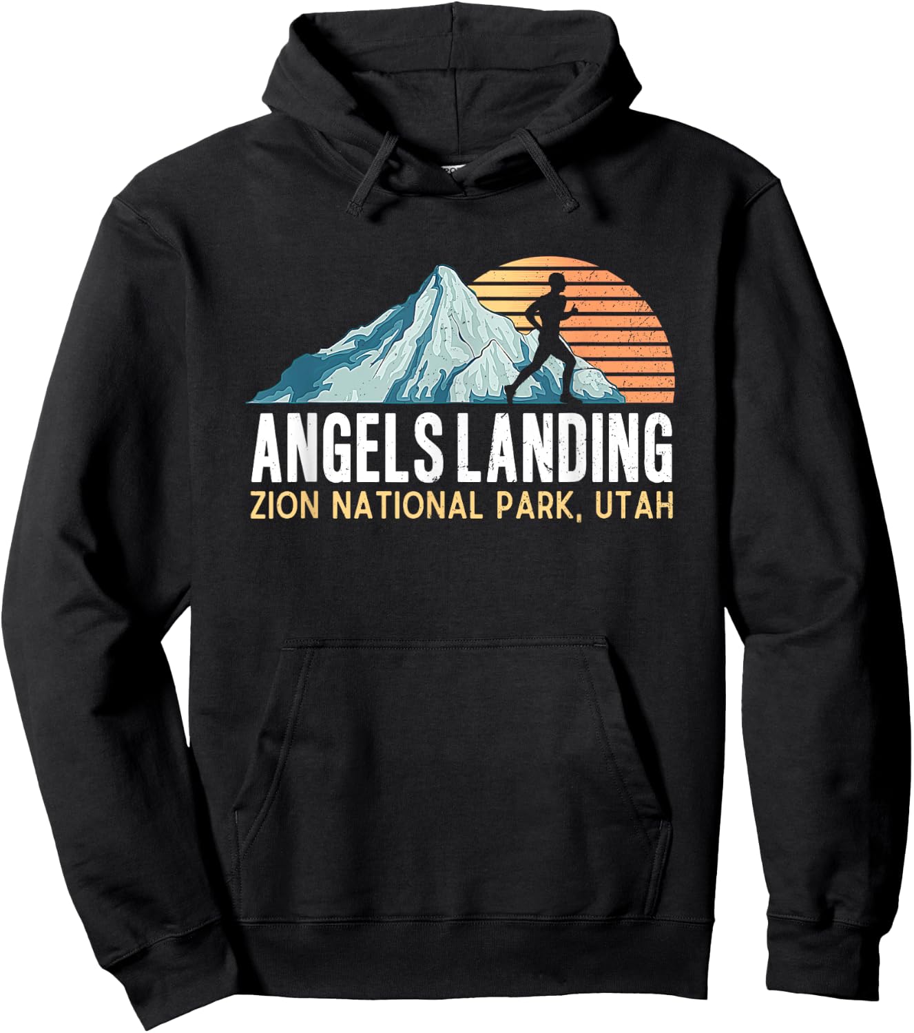 Angels Landing Hiking Trail Vintage Zion National Park Utah Hoodie - Hoodie | Black