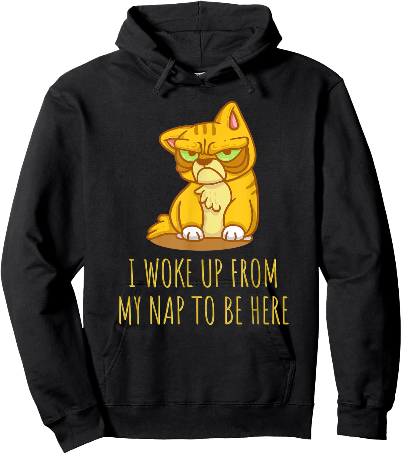 Funny cat shirt. I WOKE UP FROM MY NAP TO BE HERE Women Kids Hoodie - Hoodie | Black