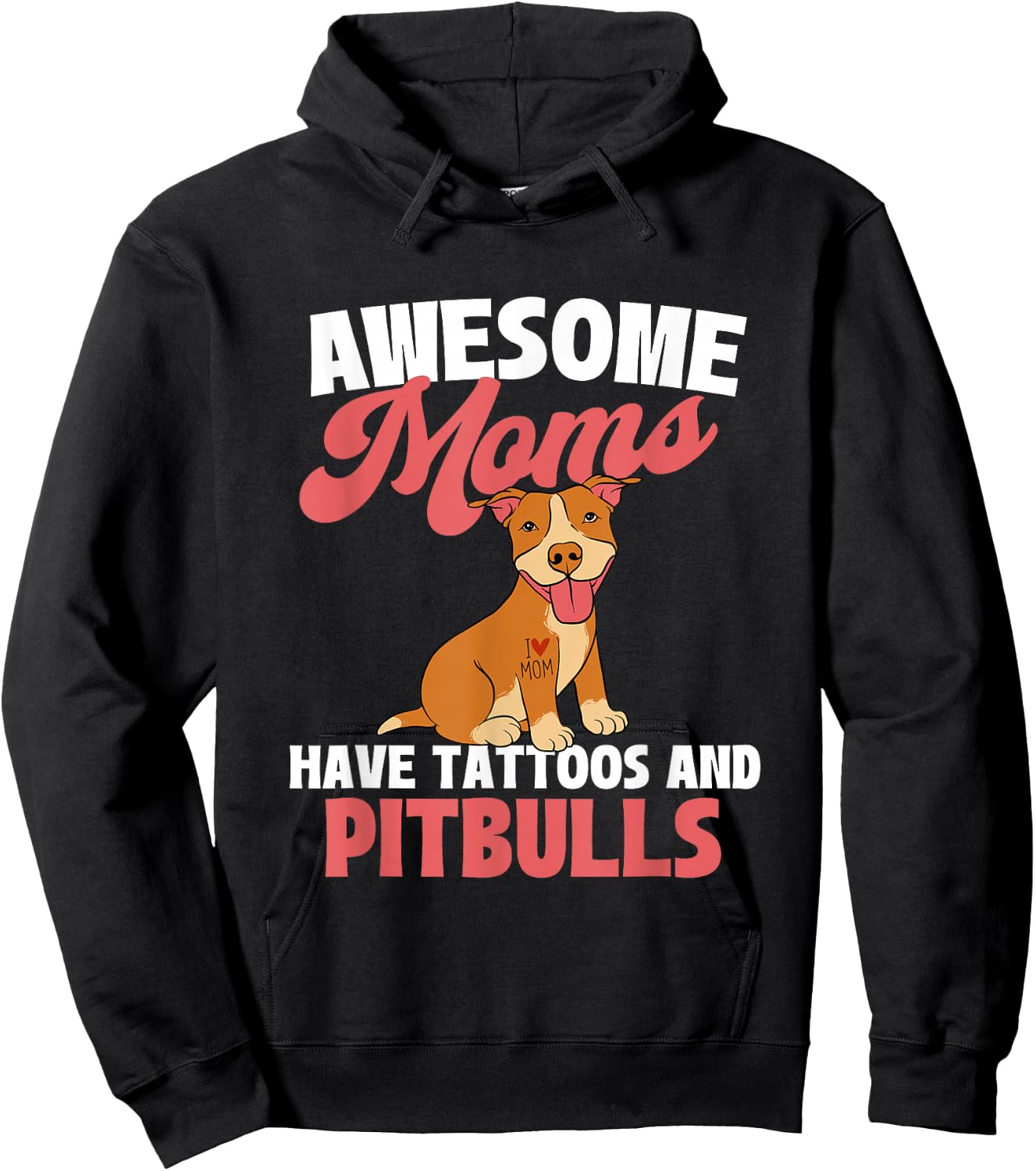 Awesome Moms Have Tattoos And Pitbulls - Canine Dog Breeder Women Hoodie - Hoodie | Black