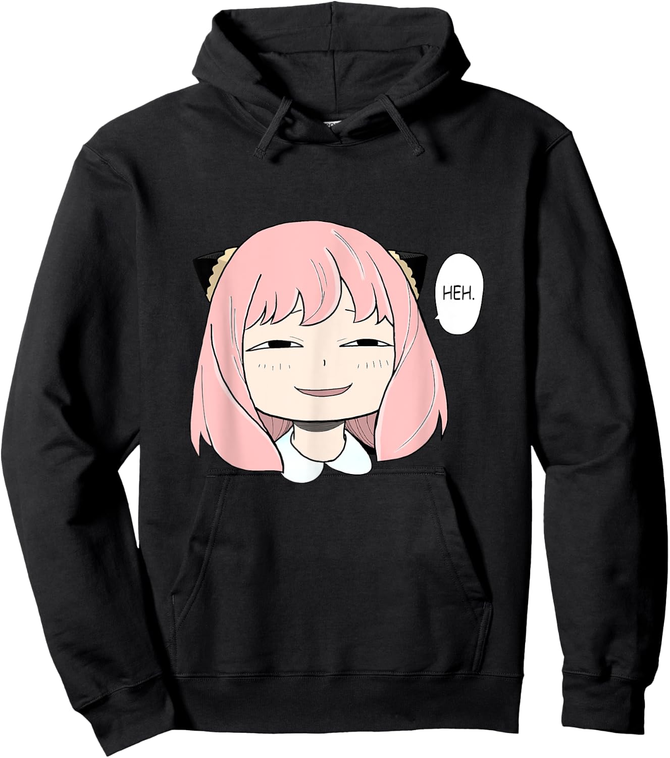 Funny A Cute Girl Emotion Smile heh. For Family Holidays Hoodie - Hoodie | Black