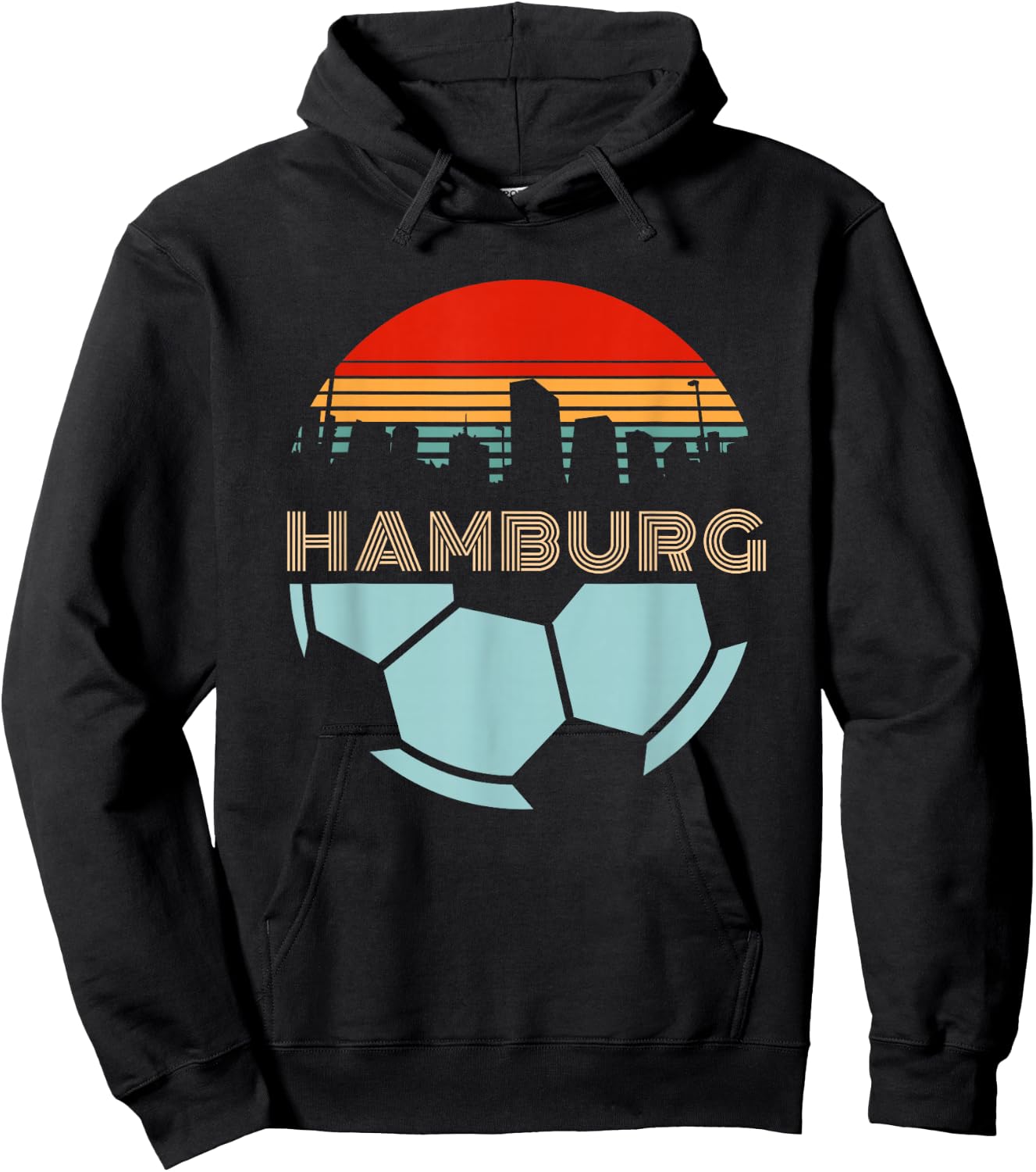 Retro Hamburg Football Team Football Fan Football Ball Hoodie - Hoodie | Black