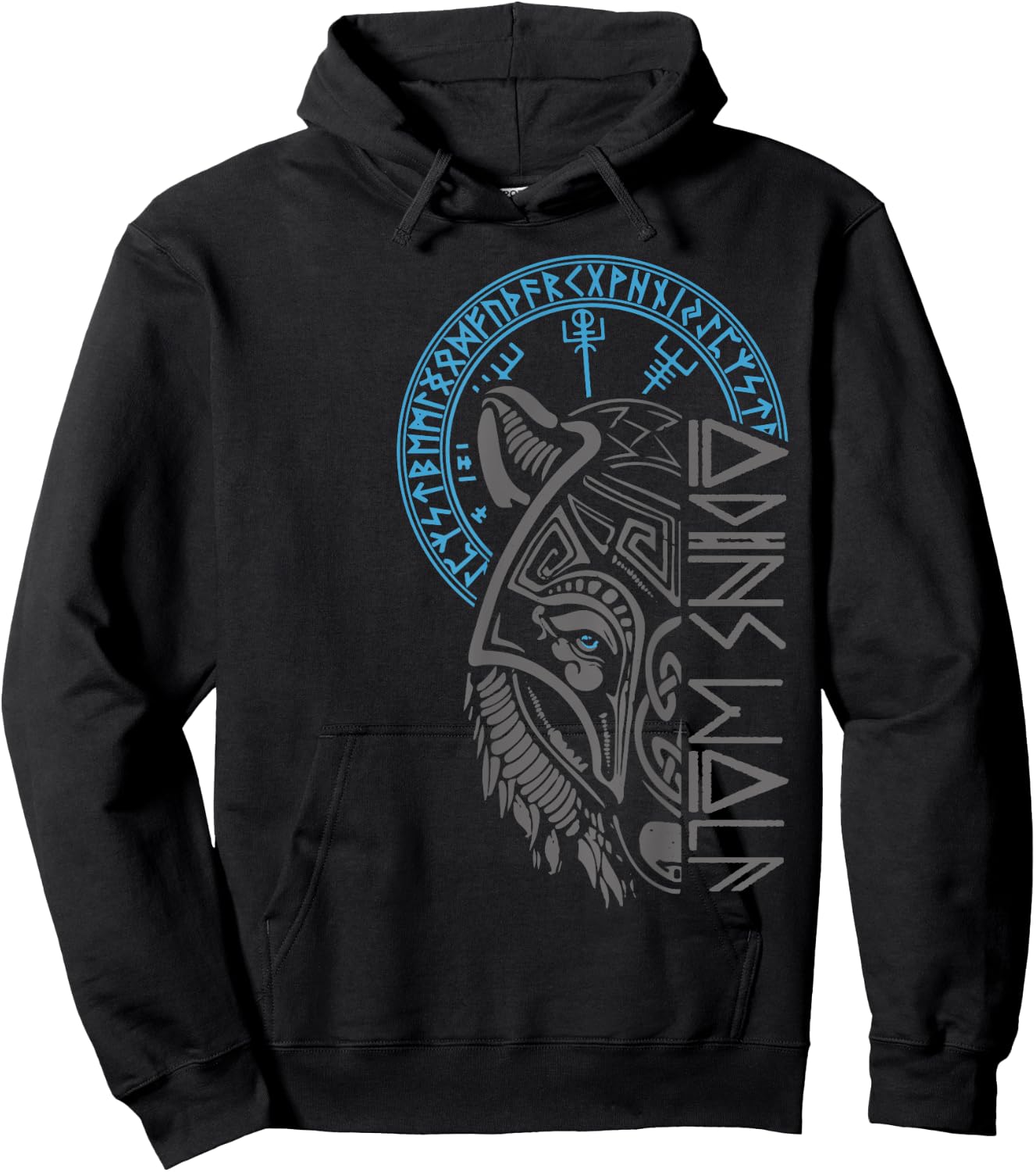 Odin's Wolf Mask Runes Norse Compass Valhalla Vikings Hoodie - Hoodie | Black